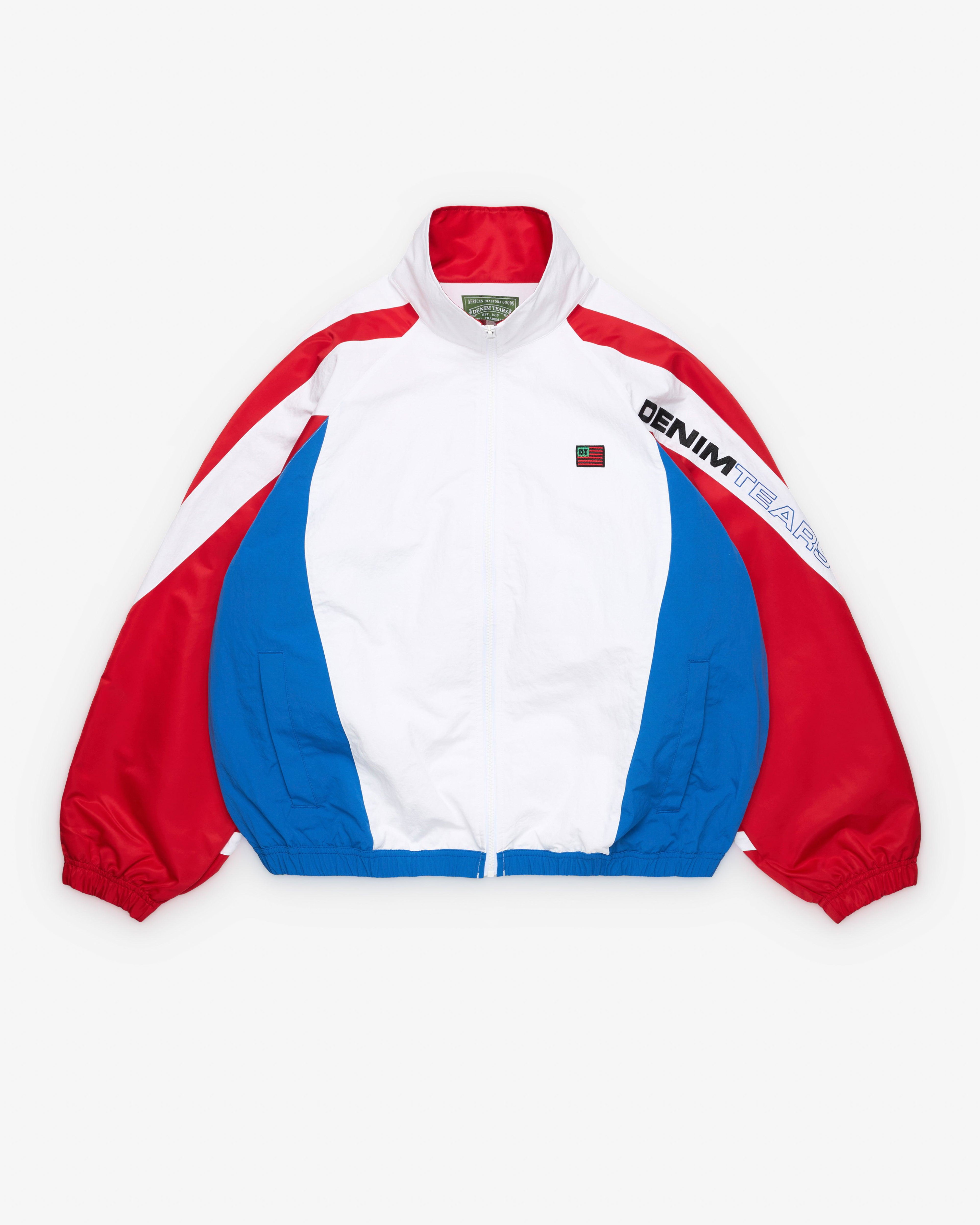 Denim Tears - Men's Cuba Stripe Track Jacket - (Red/White) by DENIM TEARS