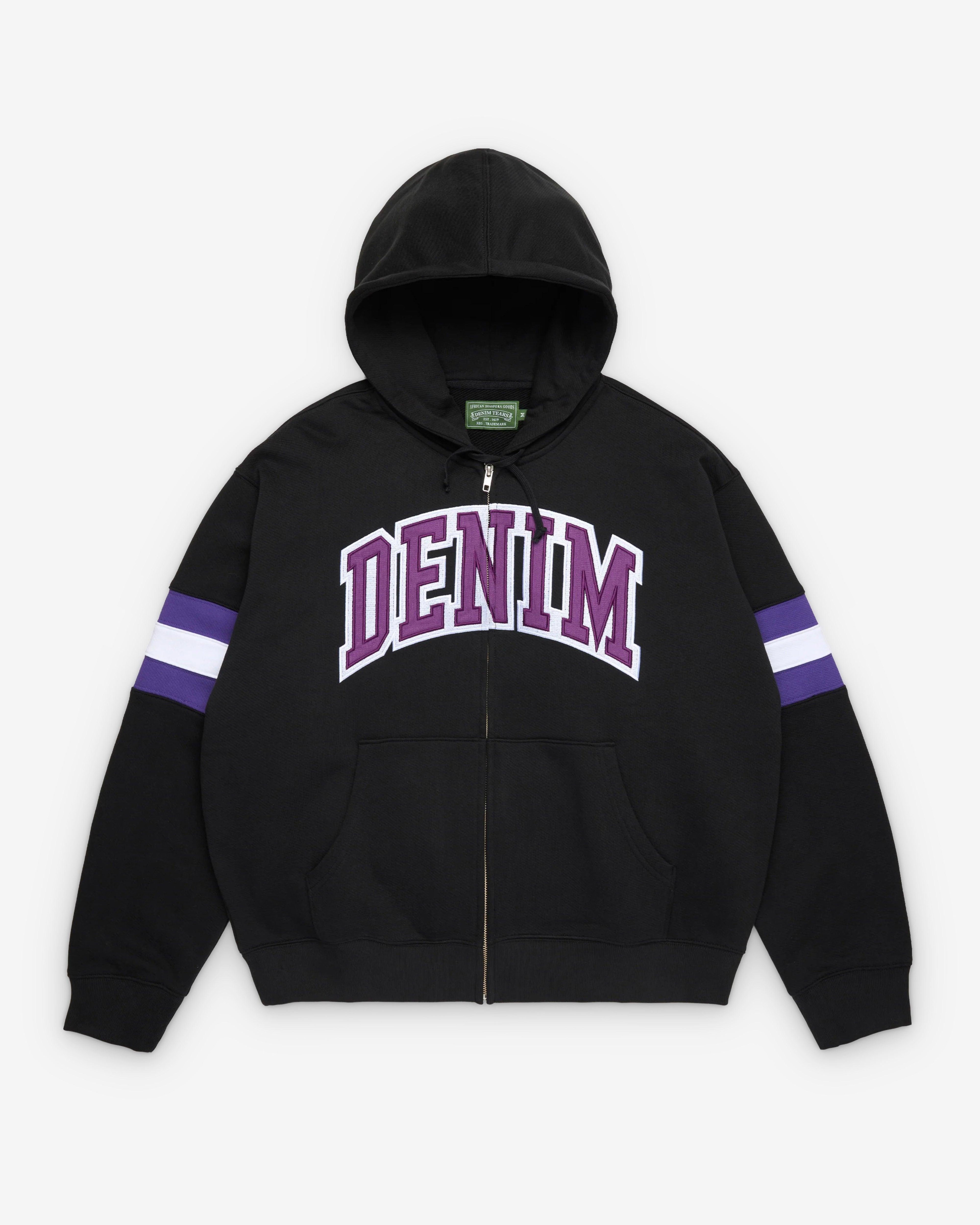 Denim Tears - Men's DT Stripe Zip Hoodie - (Black) by DENIM TEARS