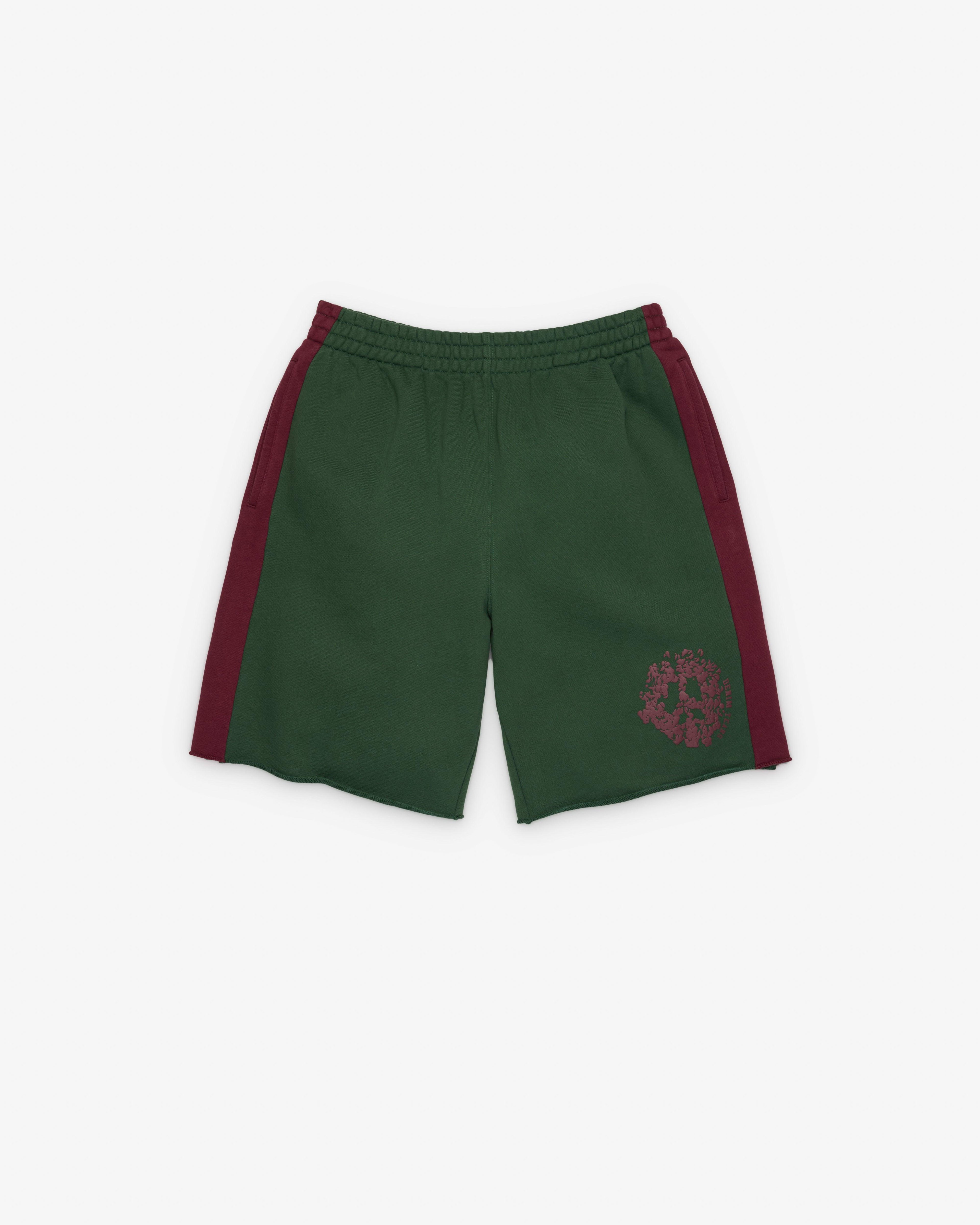 Denim Tears - Men's Denim U Paneled Sweatshort - (Green) by DENIM TEARS