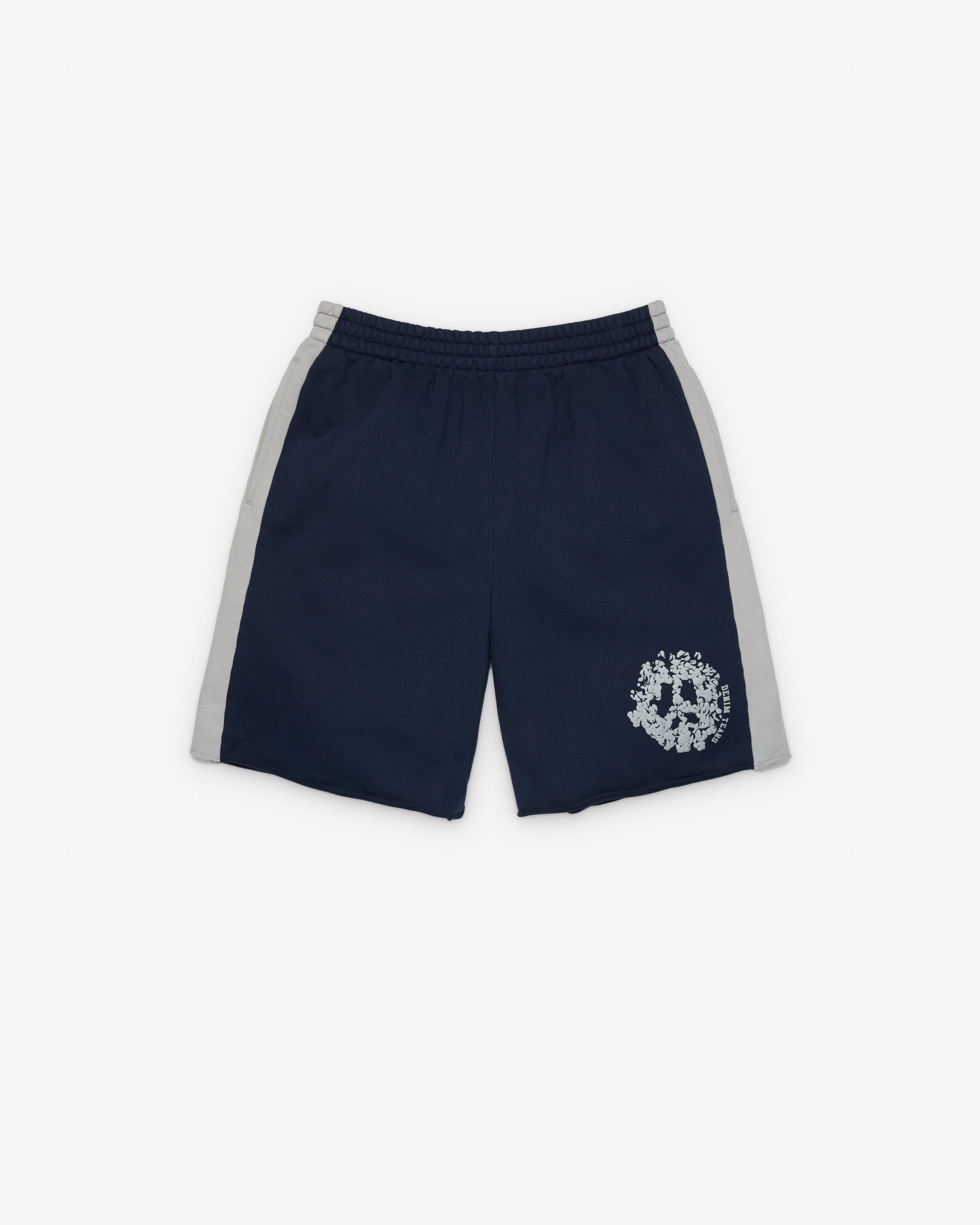 Denim Tears - Men's Denim U Paneled Sweatshort - (Navy) by DENIM TEARS