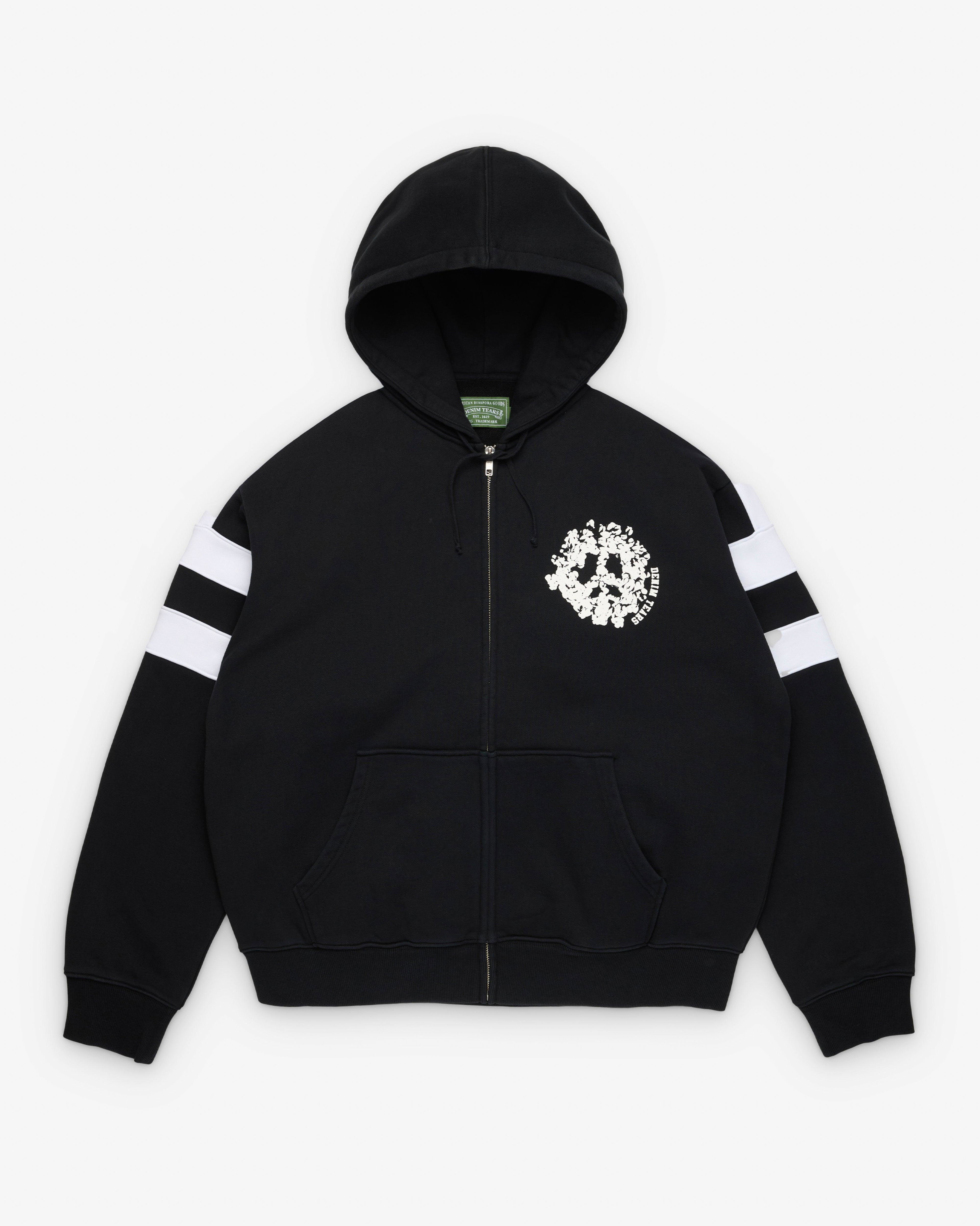 Denim Tears - Men's Denim U Paneled Zip Hoodie - (Black) by DENIM TEARS