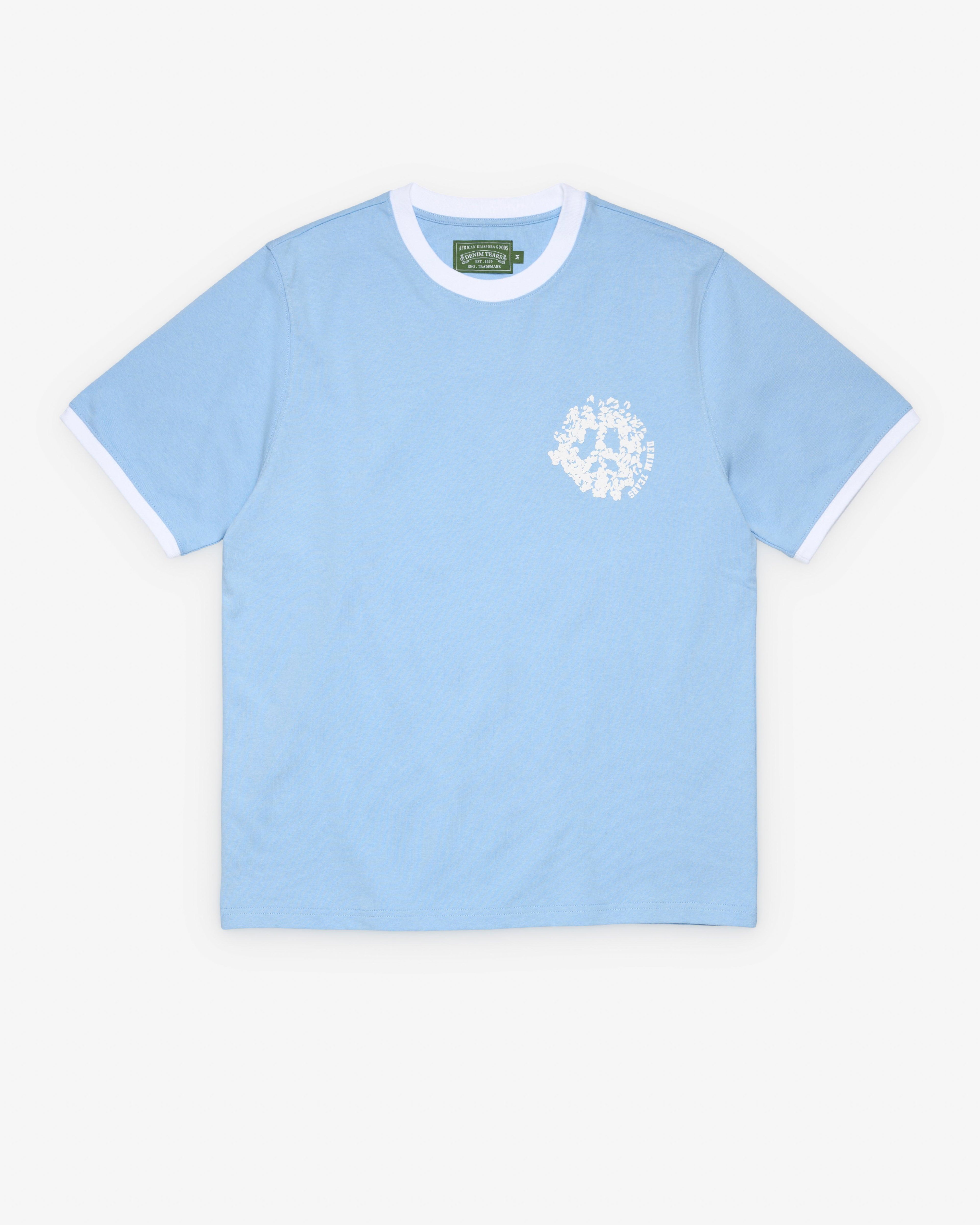 Denim Tears - Men's Denim U Ringer Tee - (Light Blue) by DENIM TEARS