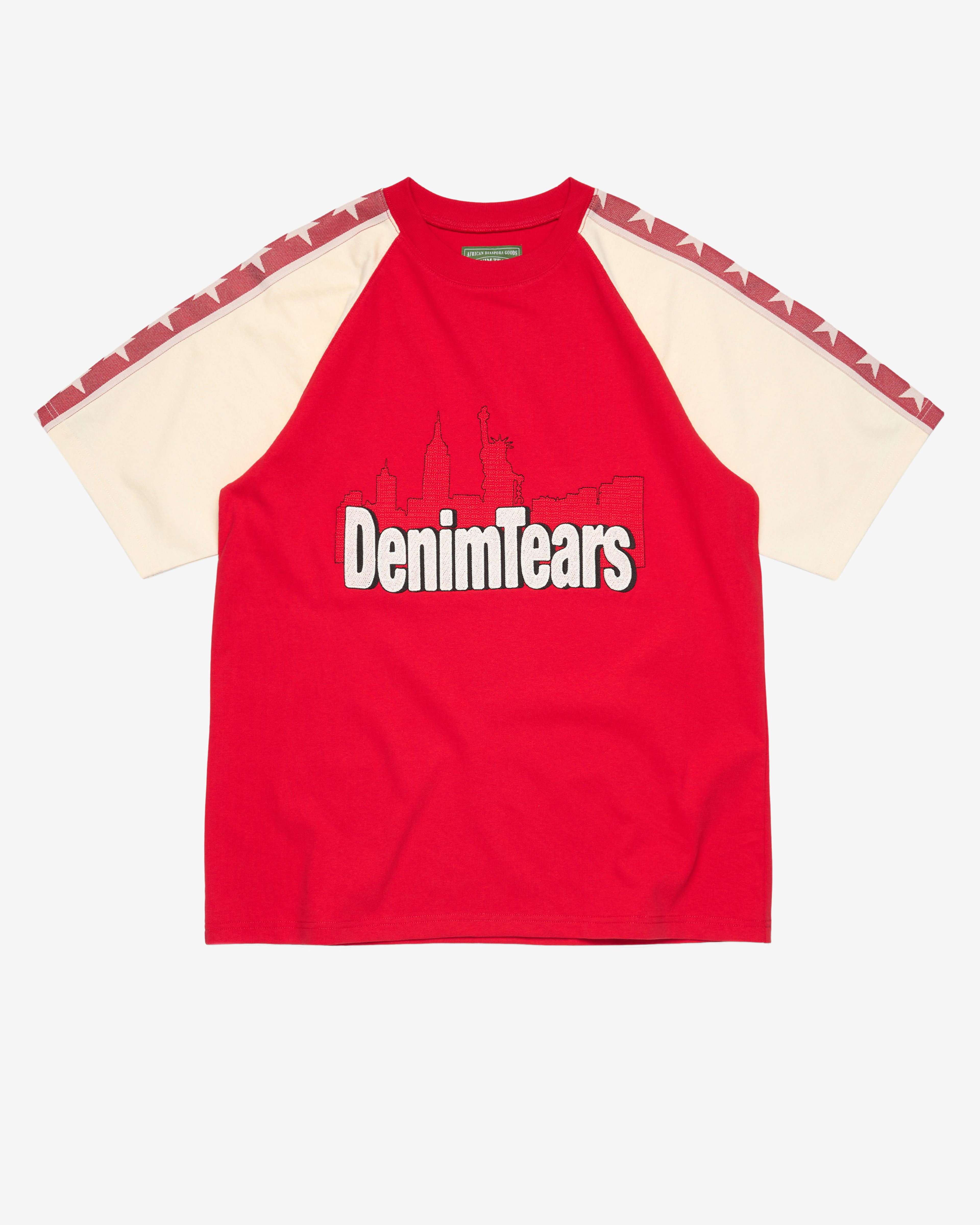 Denim Tears - Men's Jacquard City Short Sleeve T-Shirt - (Red) by DENIM TEARS