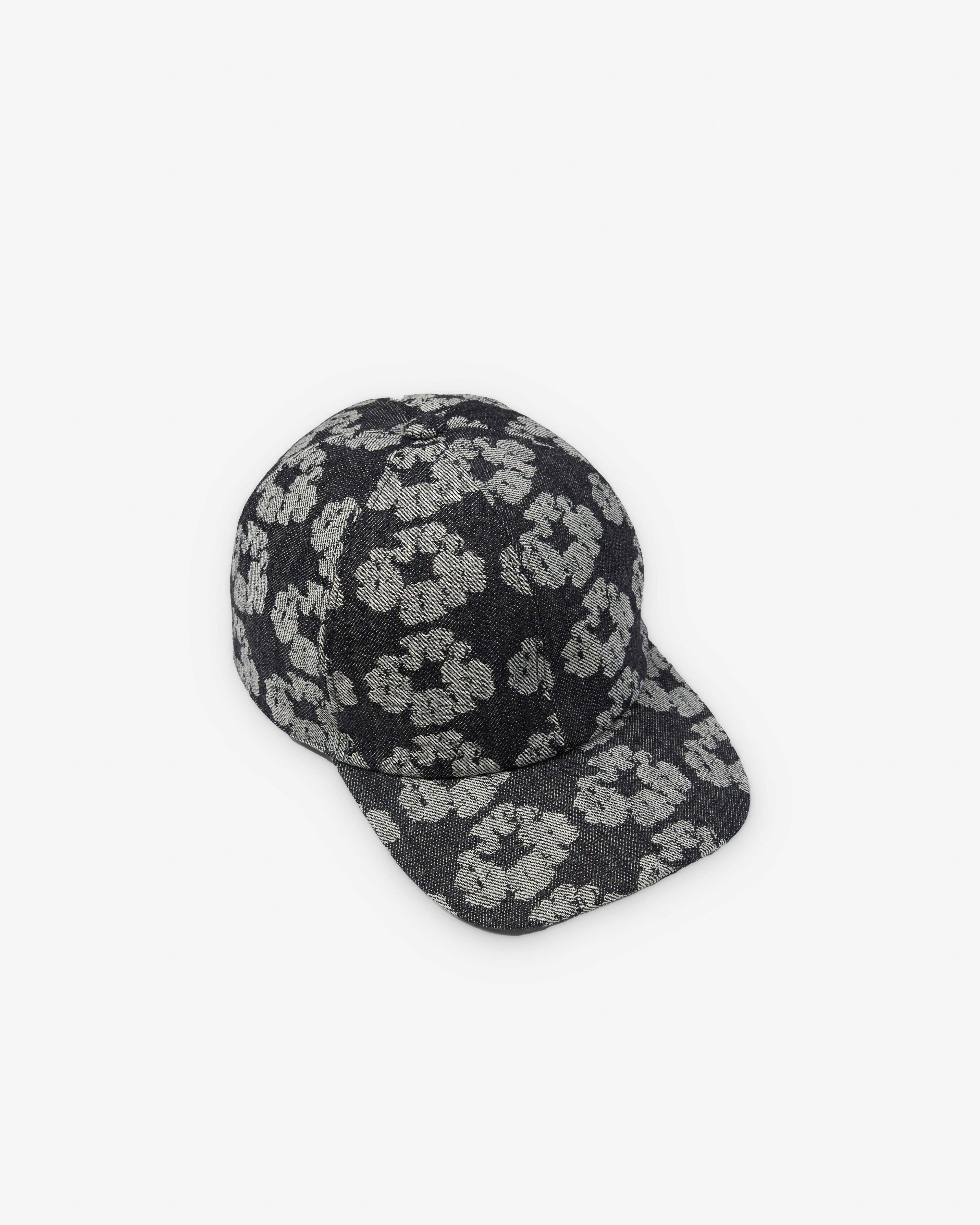 Denim Tears - Men's Jacquard Wreath Denim Cap - (Washed Black) by DENIM TEARS