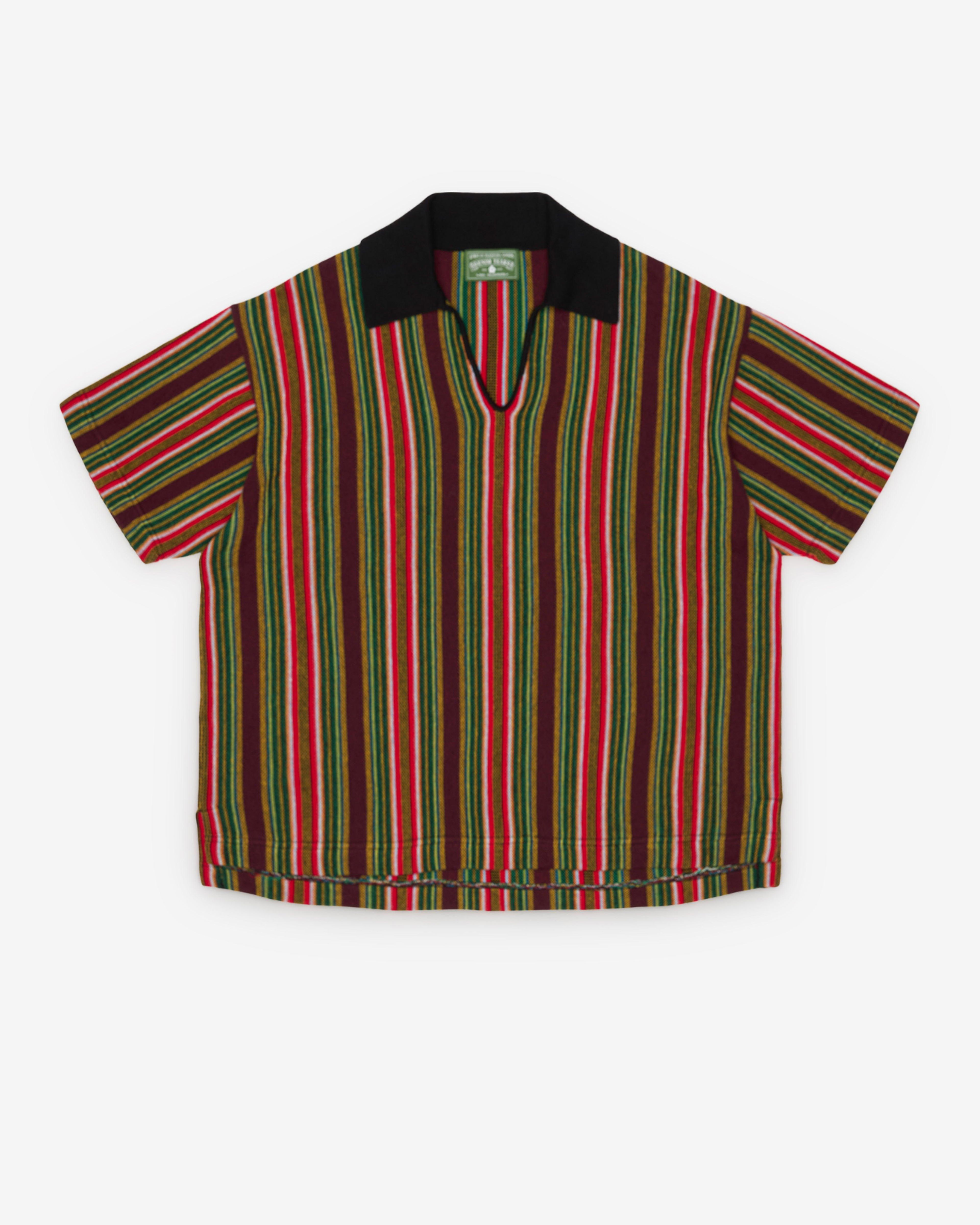 Denim Tears - Men's Knitted Polo - (Multi Stripe) by DENIM TEARS