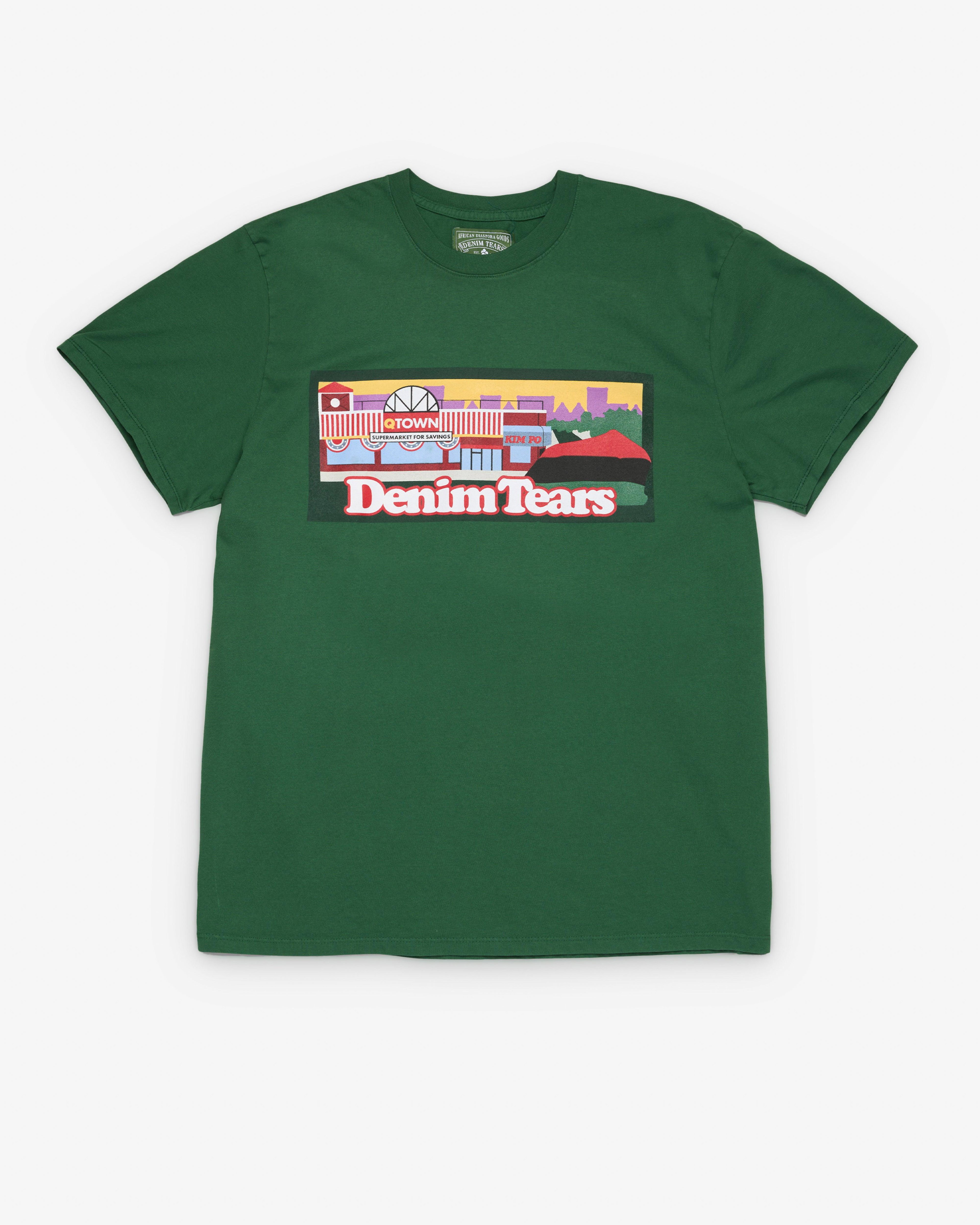 Denim Tears - Men's LL Tears Short Sleeve Tee - (Green) by DENIM TEARS