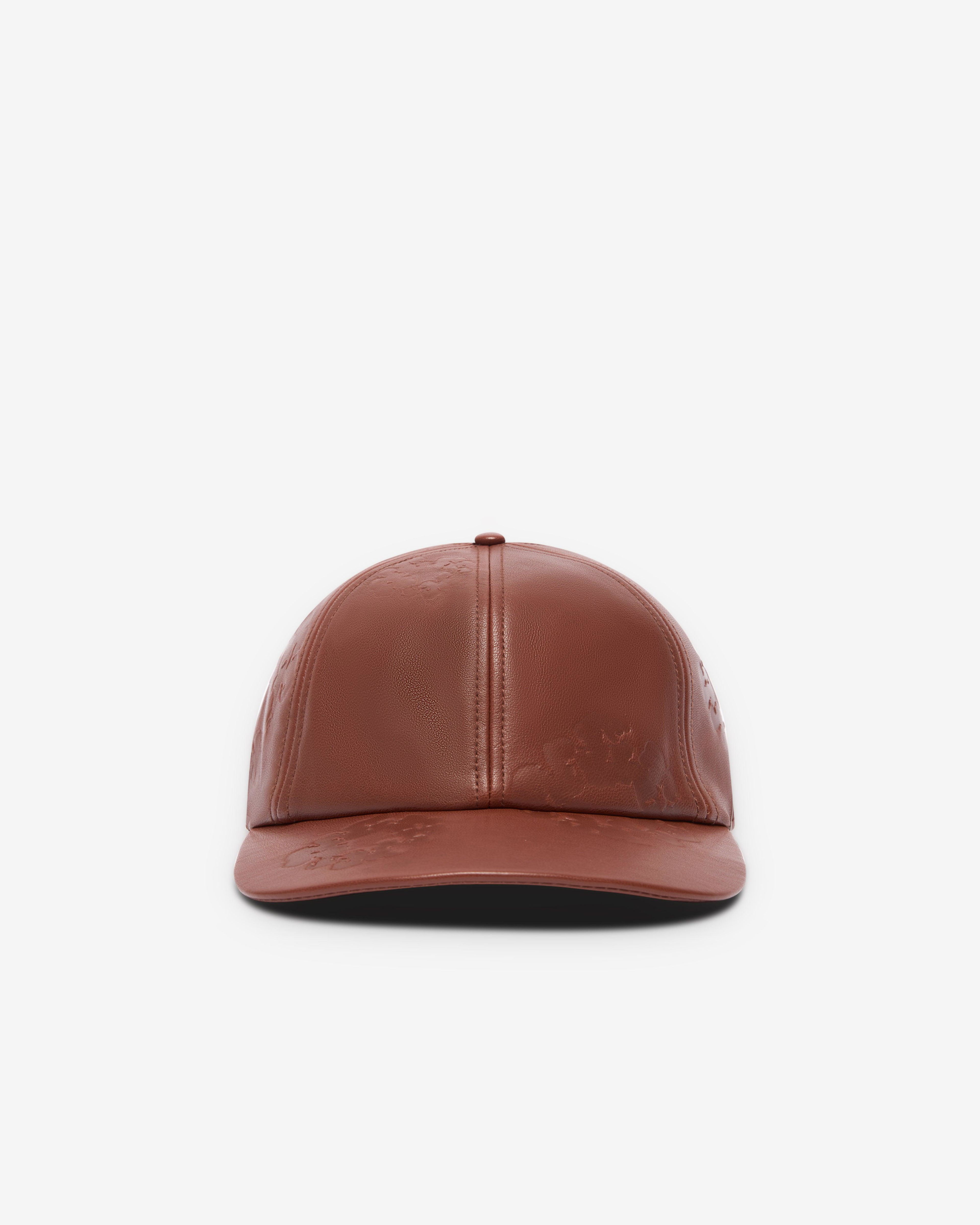 Denim Tears - Men's Leather Cotton Wreath Cap - (Brown) by DENIM TEARS