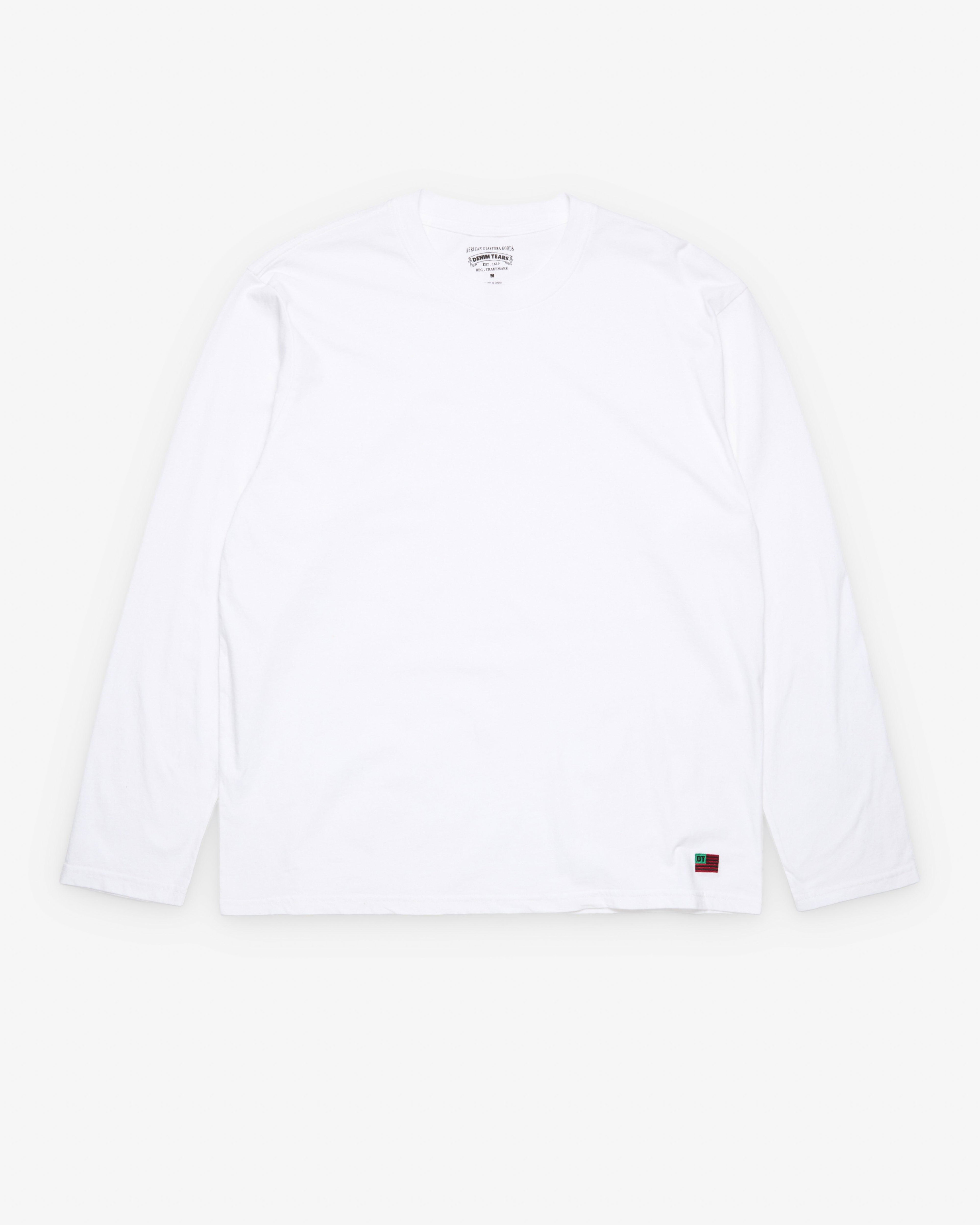 Denim Tears - Men's Long Sleeve Flag Tee - (White) by DENIM TEARS