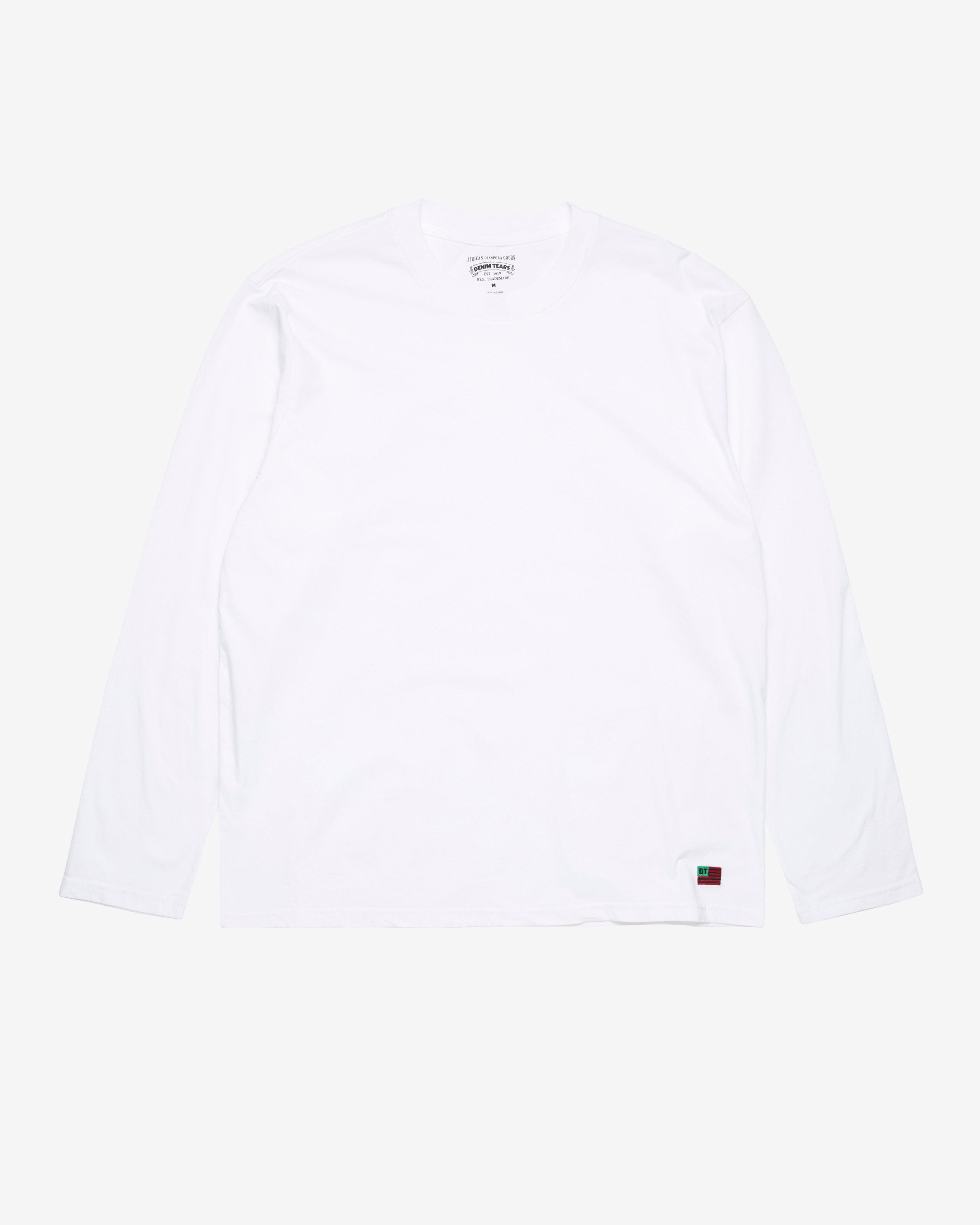 Denim Tears - Men's Long Sleeve Flag Tee - (White) by DENIM TEARS