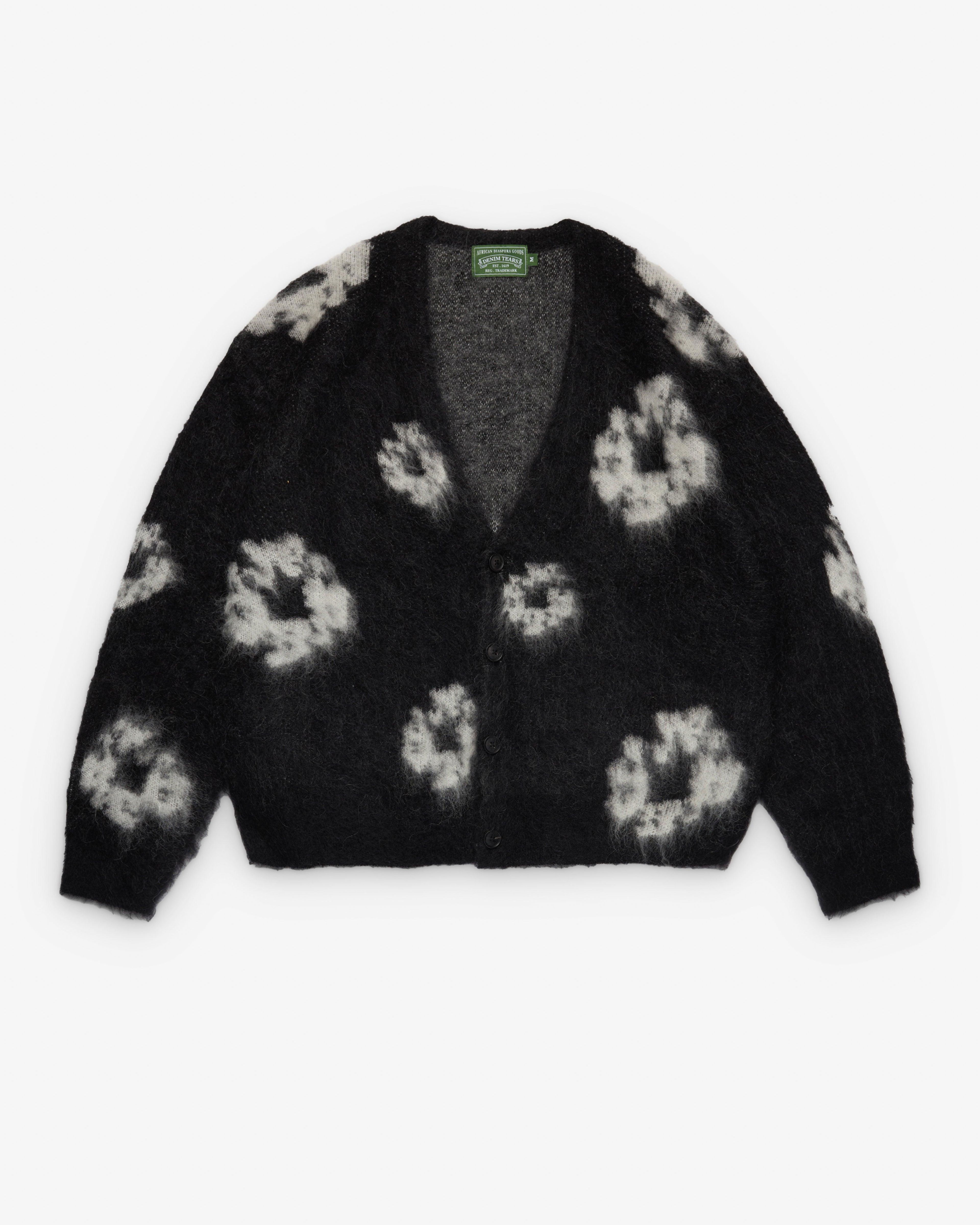 Denim Tears - Men's Mohair Cotton Wreath Cardigan - (Black) by DENIM TEARS