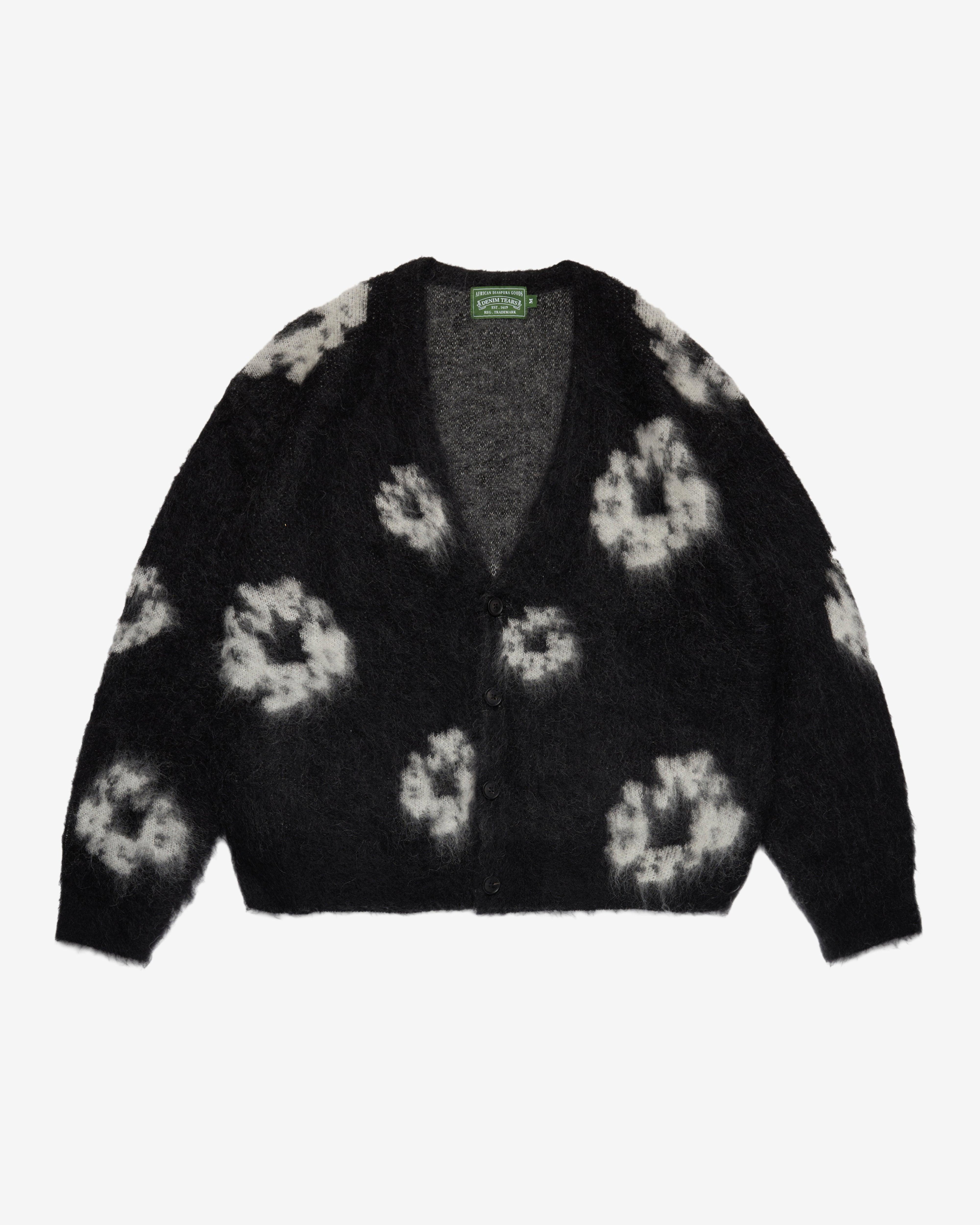 Denim Tears - Men's Mohair Cotton Wreath Cardigan - (Black) by DENIM TEARS