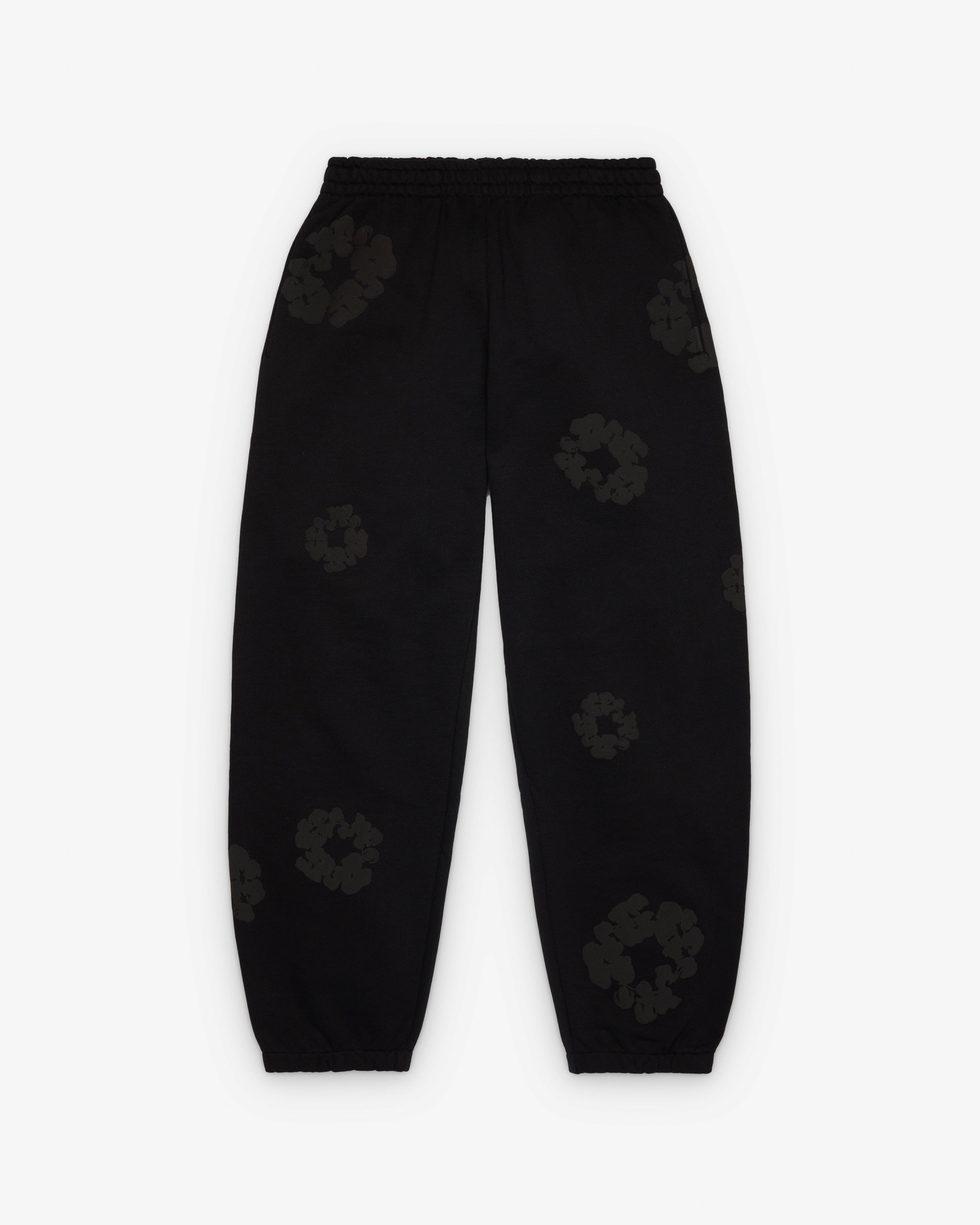 Denim Tears - Men's Mono Cotton Wreath Sweatpant - (Black) by DENIM TEARS
