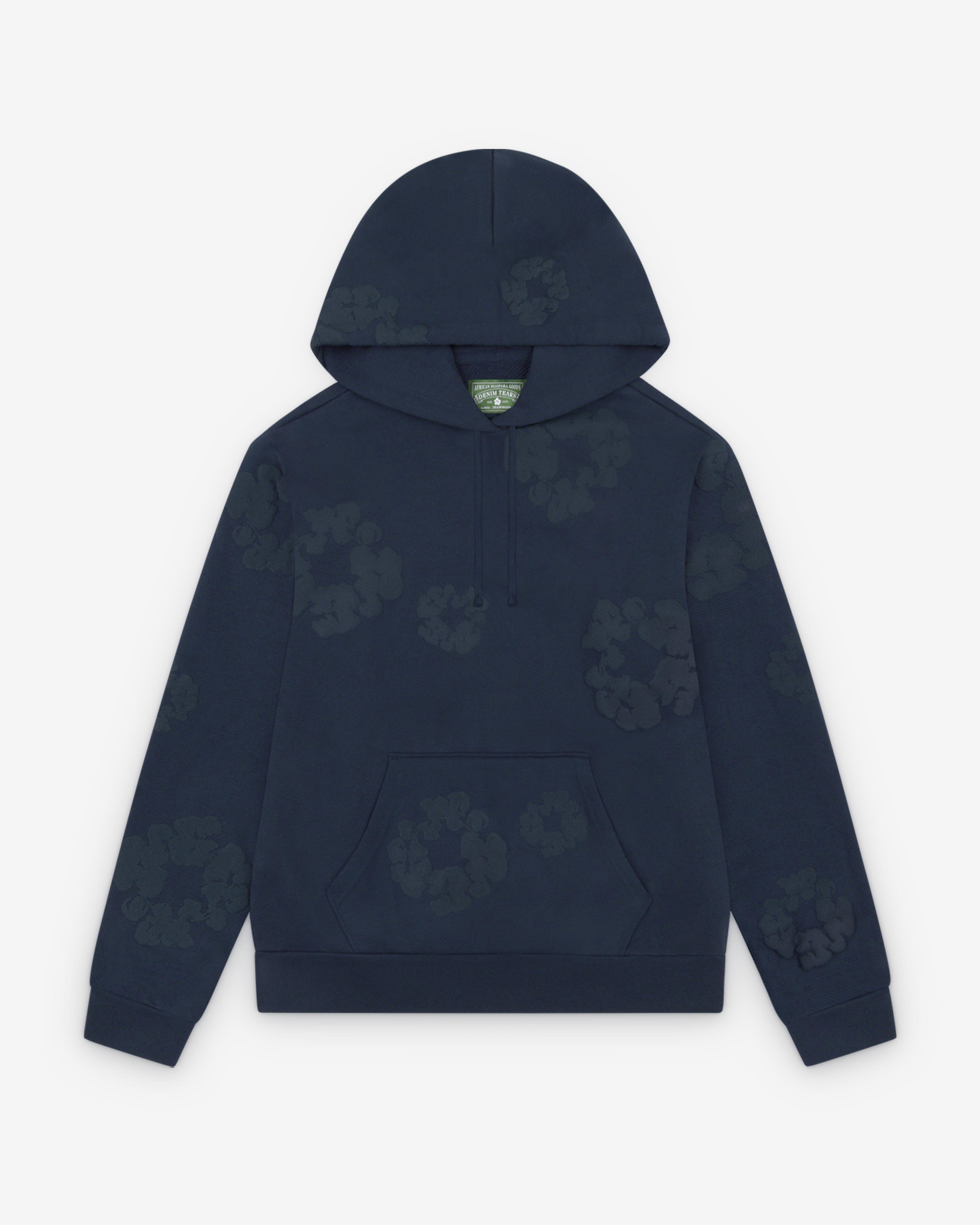 Denim Tears - Men's Mono Wreath Hoodie - (Navy) by DENIM TEARS