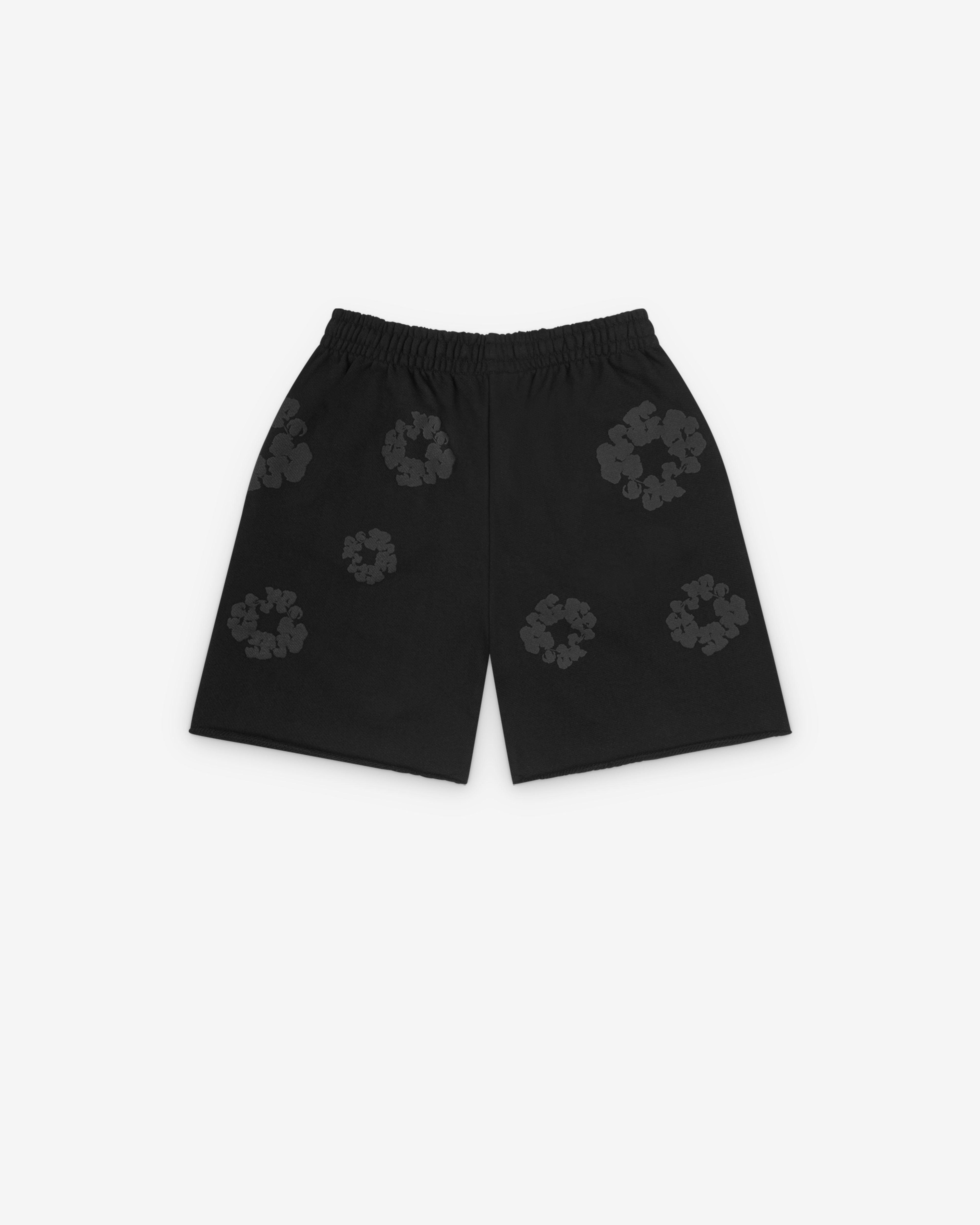Denim Tears - Men's Mono Wreath Sweatshort - (Black) by DENIM TEARS