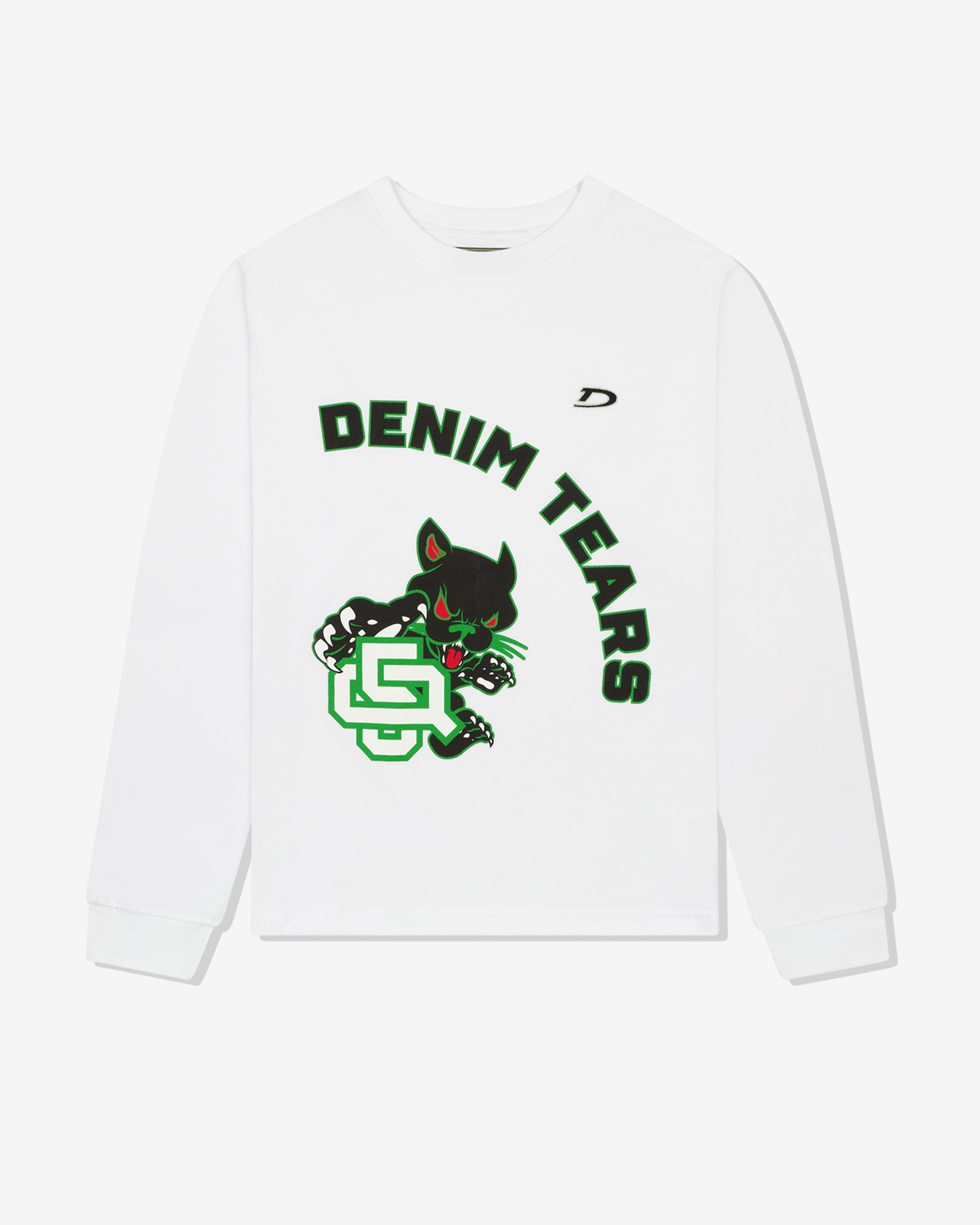 Denim Tears - Men's Panther Mascot Long Sleeve T-Shirt - (White) by DENIM TEARS