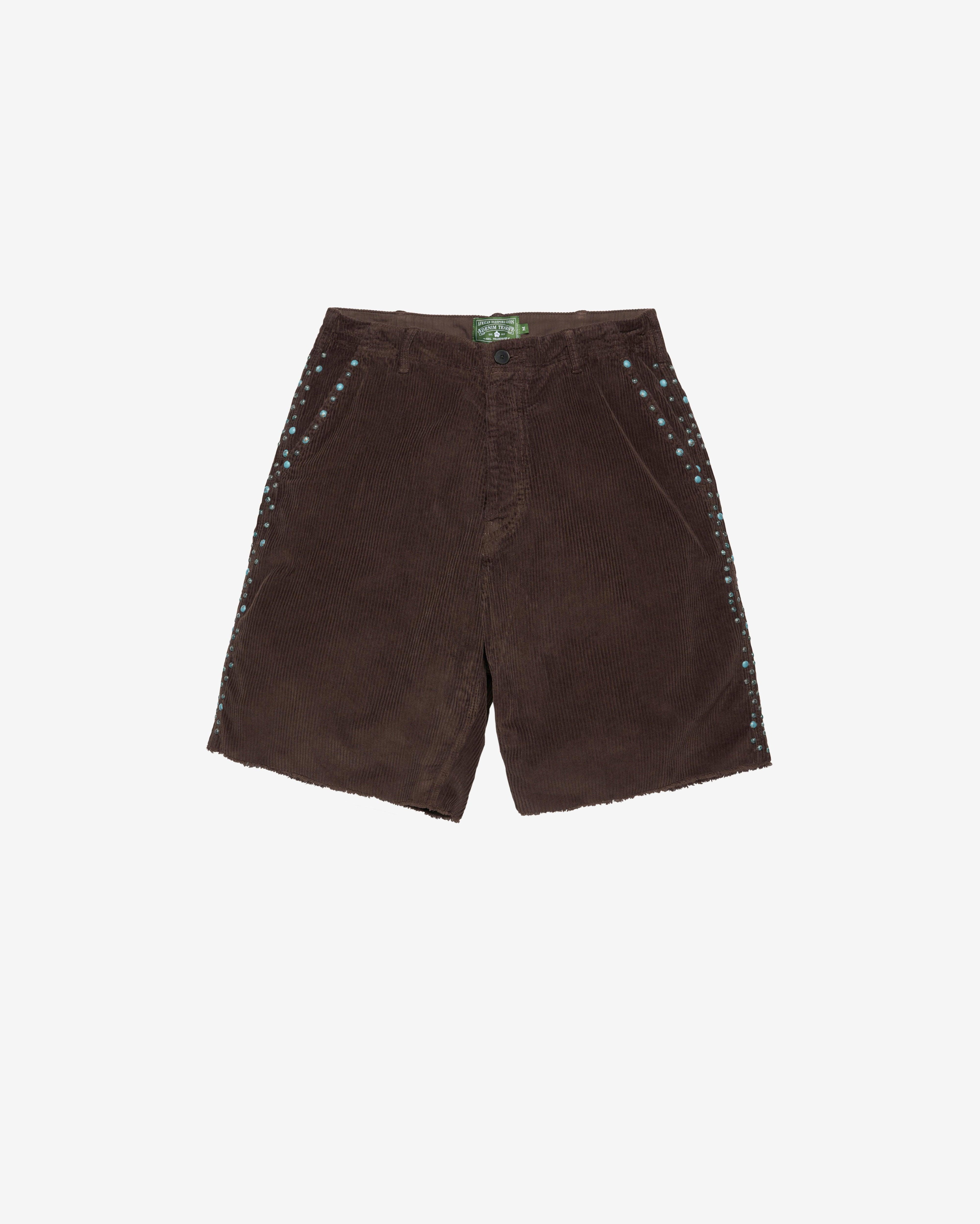 Denim Tears - Men's Peace Corduroy Shorts - (Brown) by DENIM TEARS Denim Tears - Men's Peace Corduroy Shorts - (Brown) by DENIM TEARS