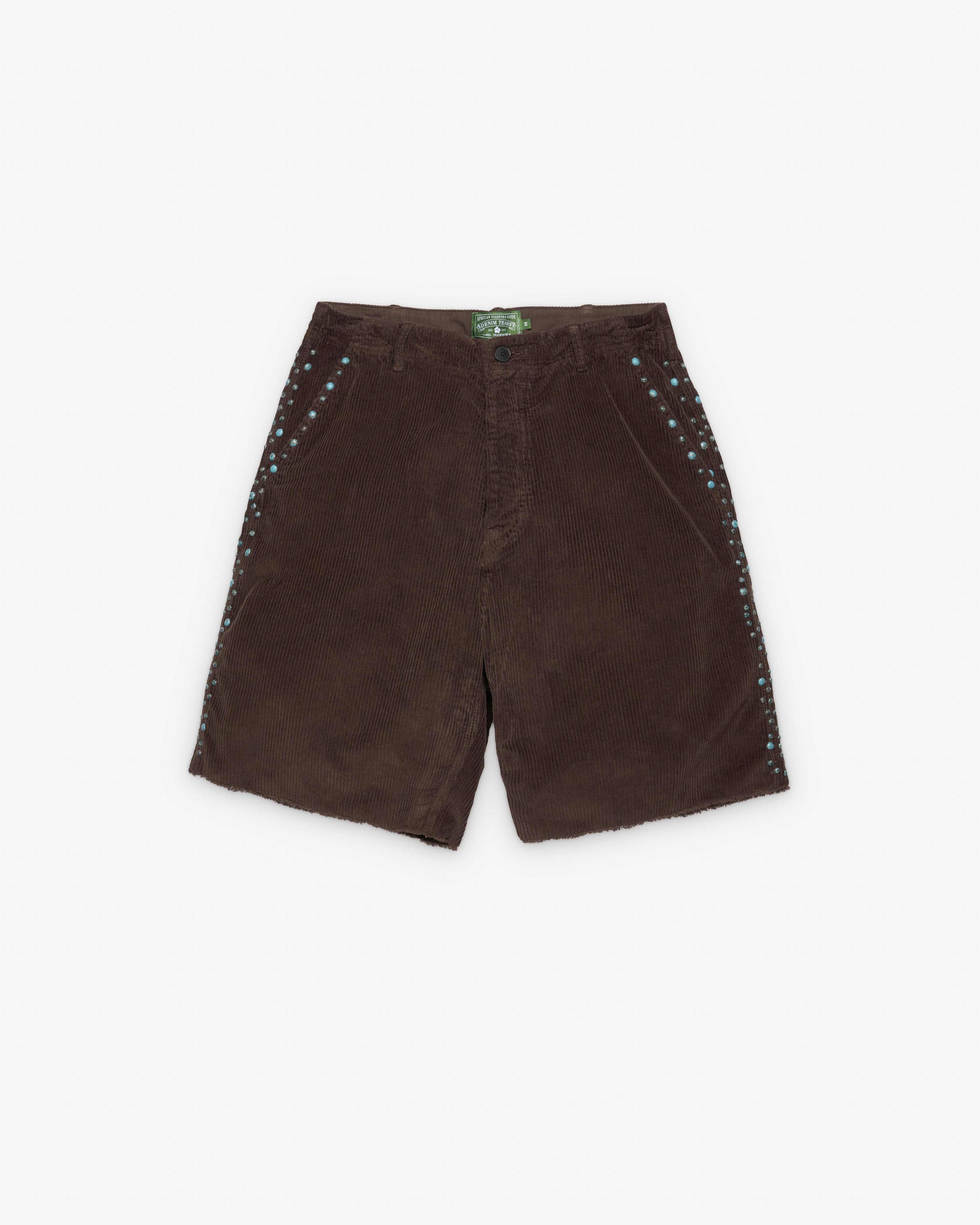 Denim Tears - Men's Peace Corduroy Shorts - (Brown)f by DENIM TEARS