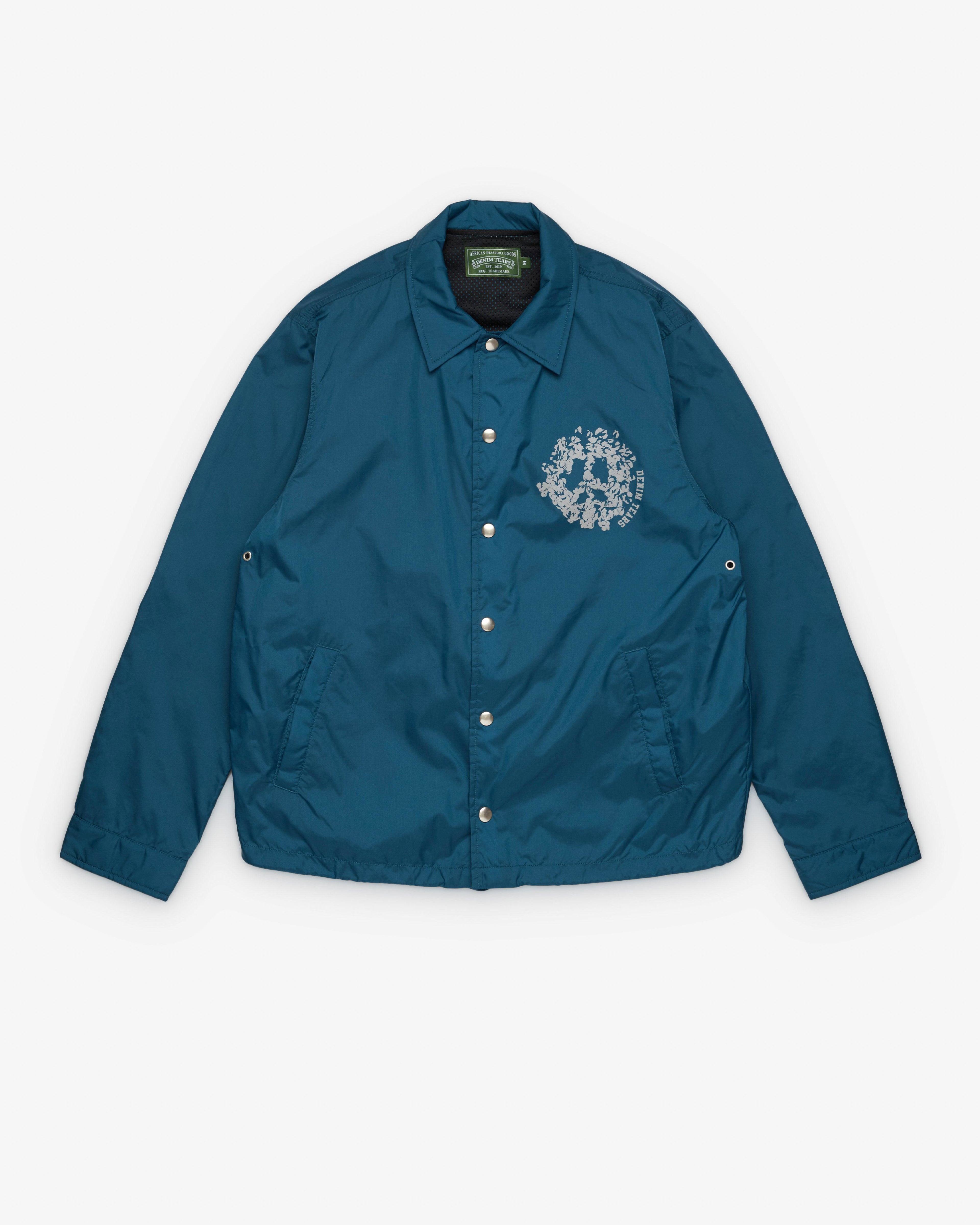 Denim Tears - Men's Peace Wreath Coaches Jacket - (Blue) by DENIM TEARS