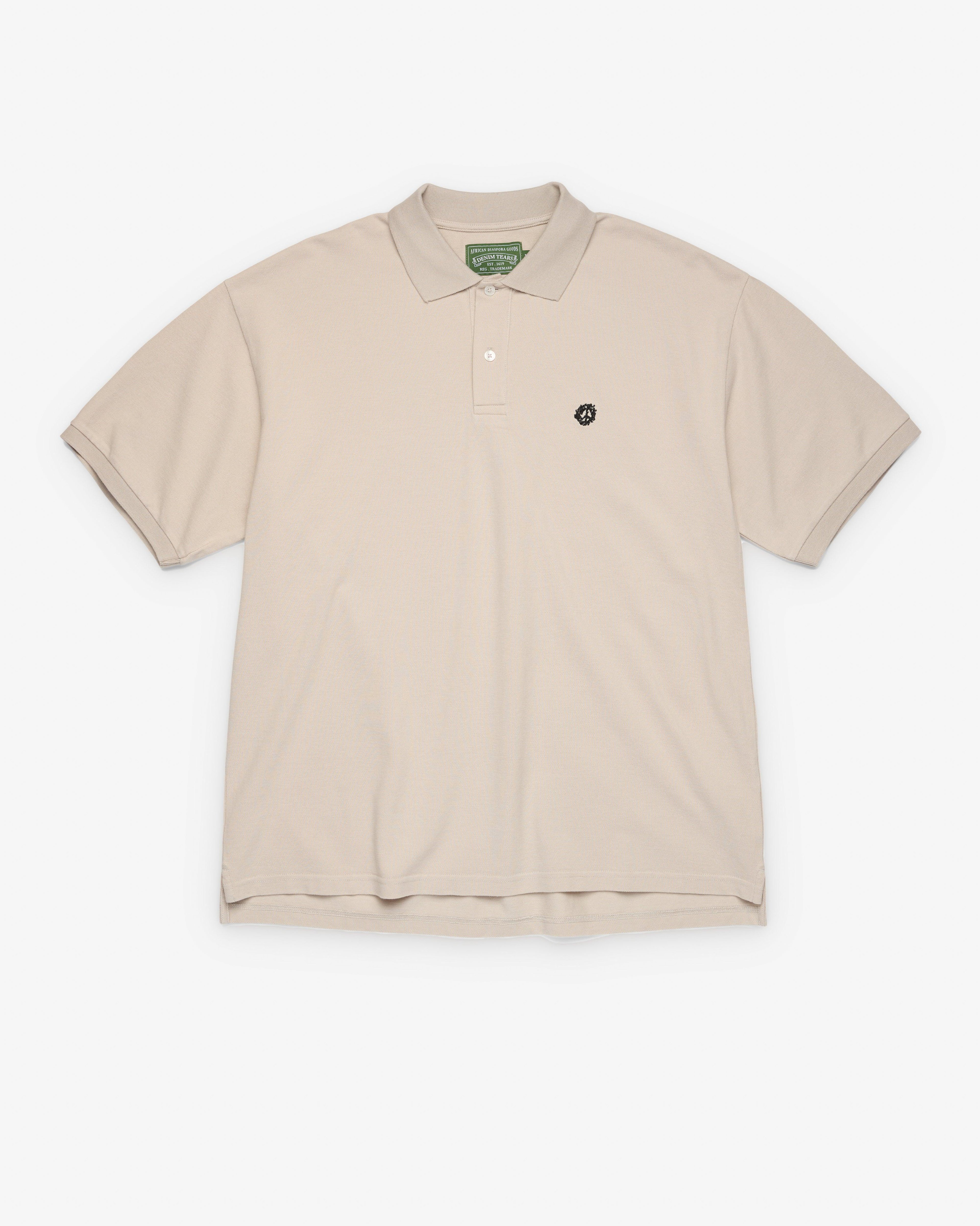 Denim Tears - Men's Peace Wreath Polo - (Beige) by DENIM TEARS