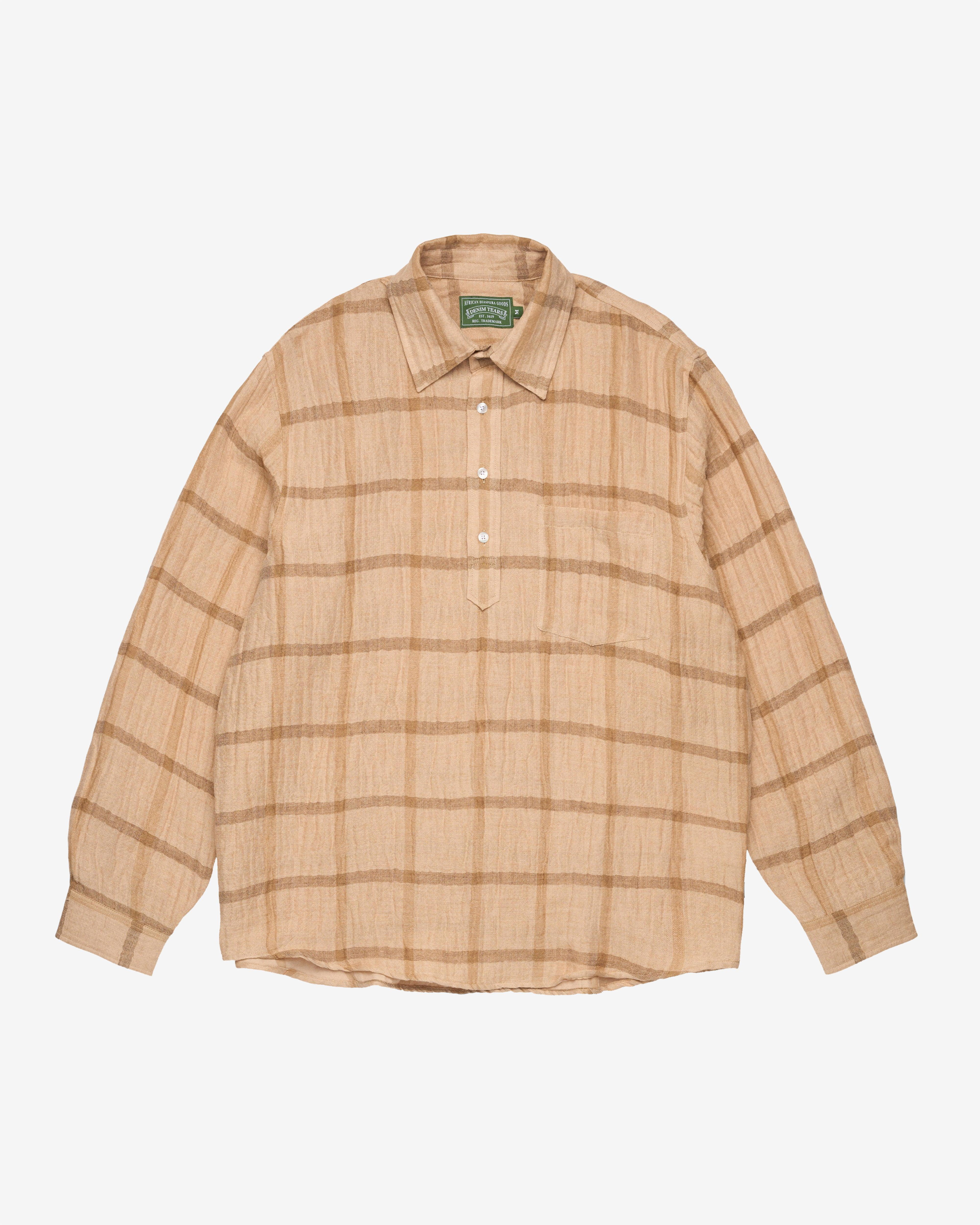 Denim Tears - Men's Pinstripe Pullover - (Tan) by DENIM TEARS