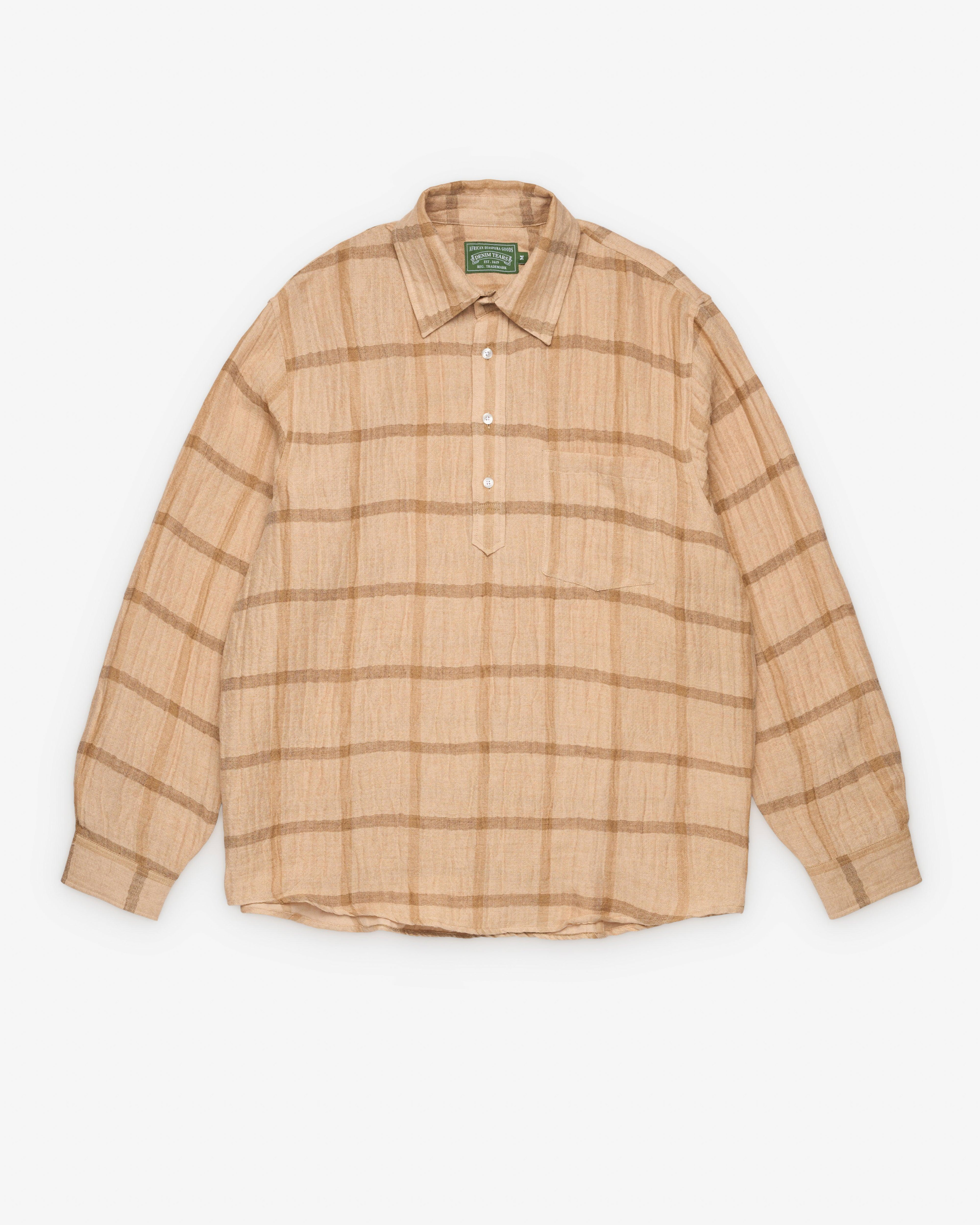 Denim Tears - Men's Pinstripe Pullover - (Tan) by DENIM TEARS