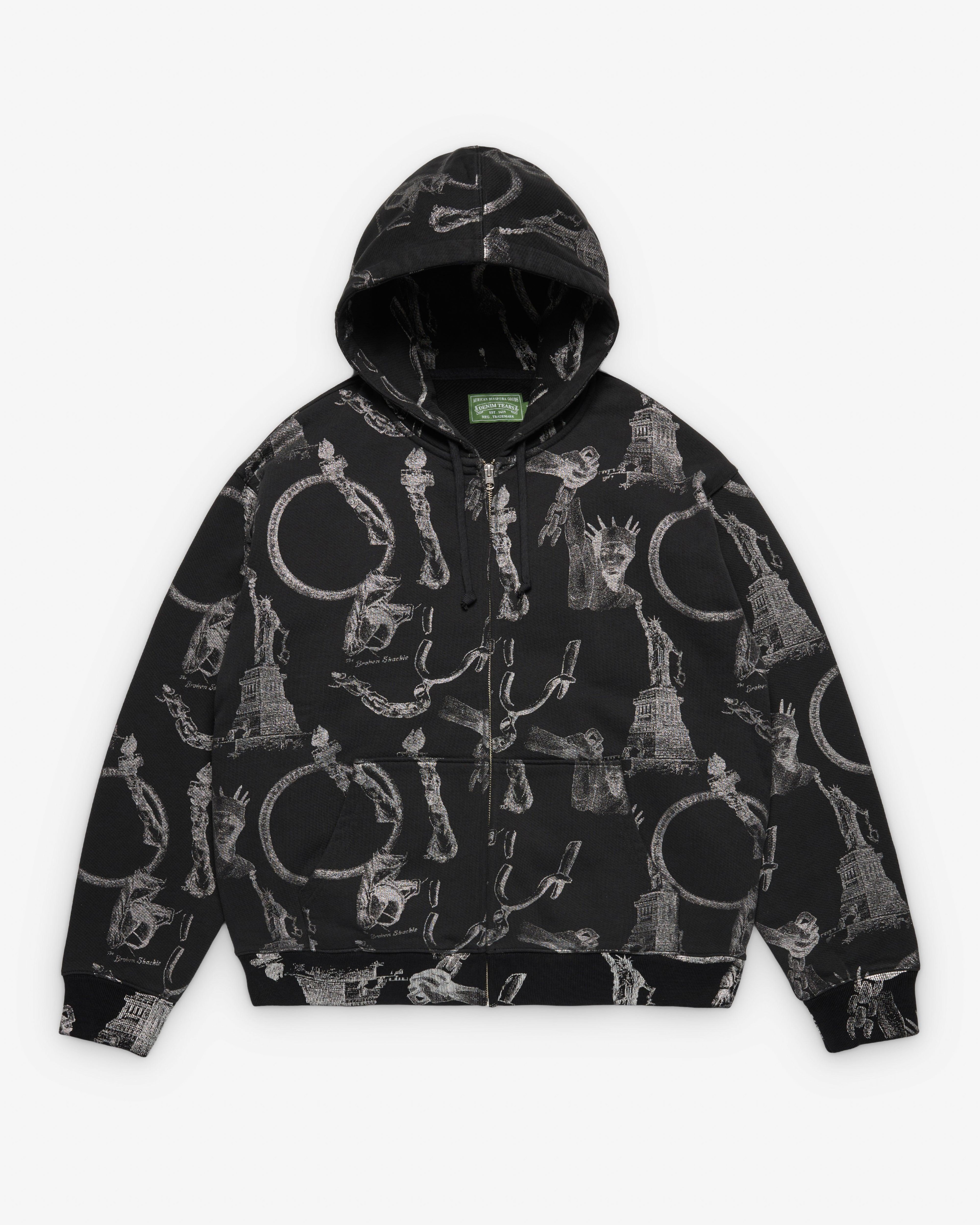 Denim Tears - Men's Plates Zip Hoodie - (Black) by DENIM TEARS