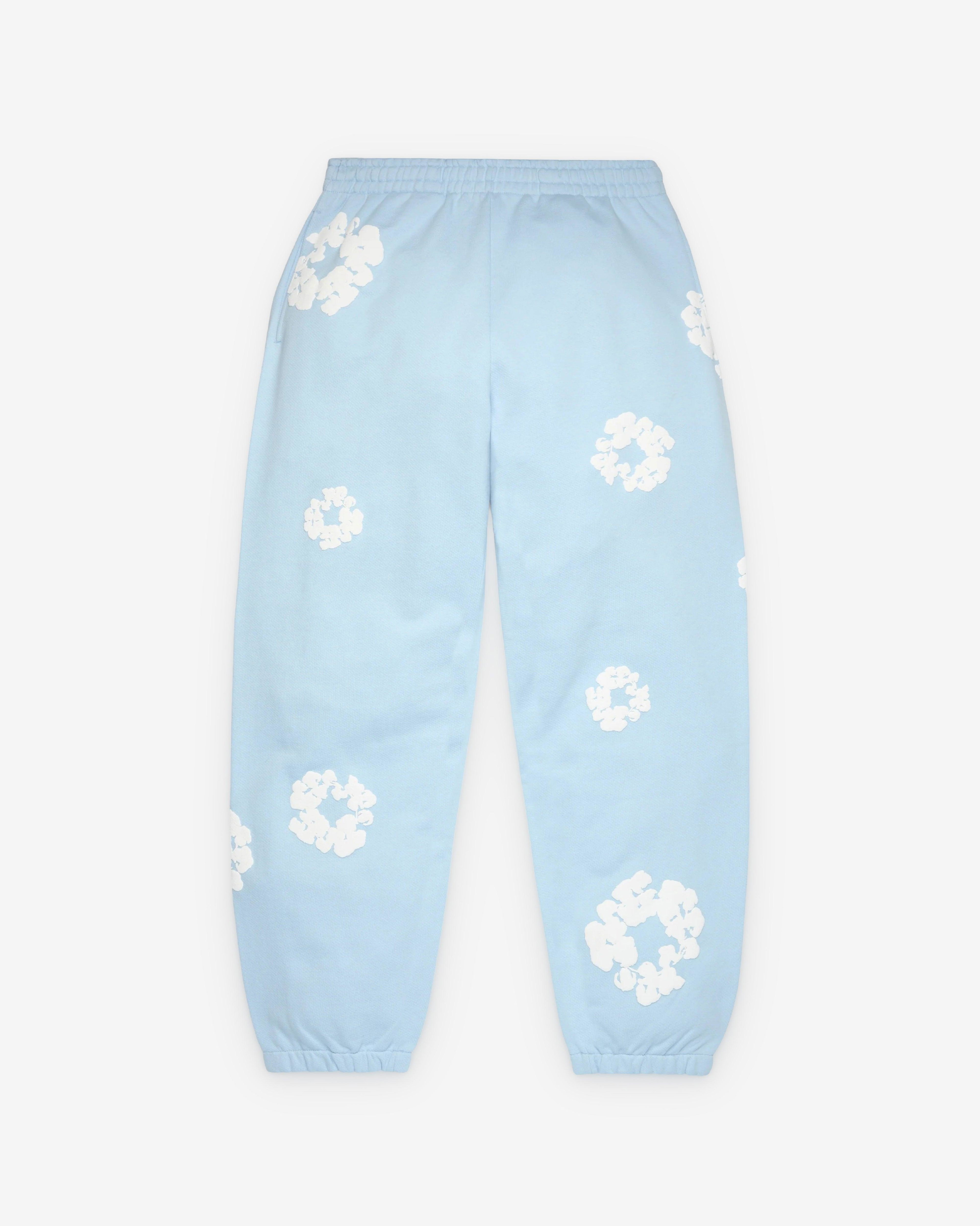 Denim Tears - Men's Powder Cotton Wreath Sweatpants - (Blue) by DENIM TEARS
