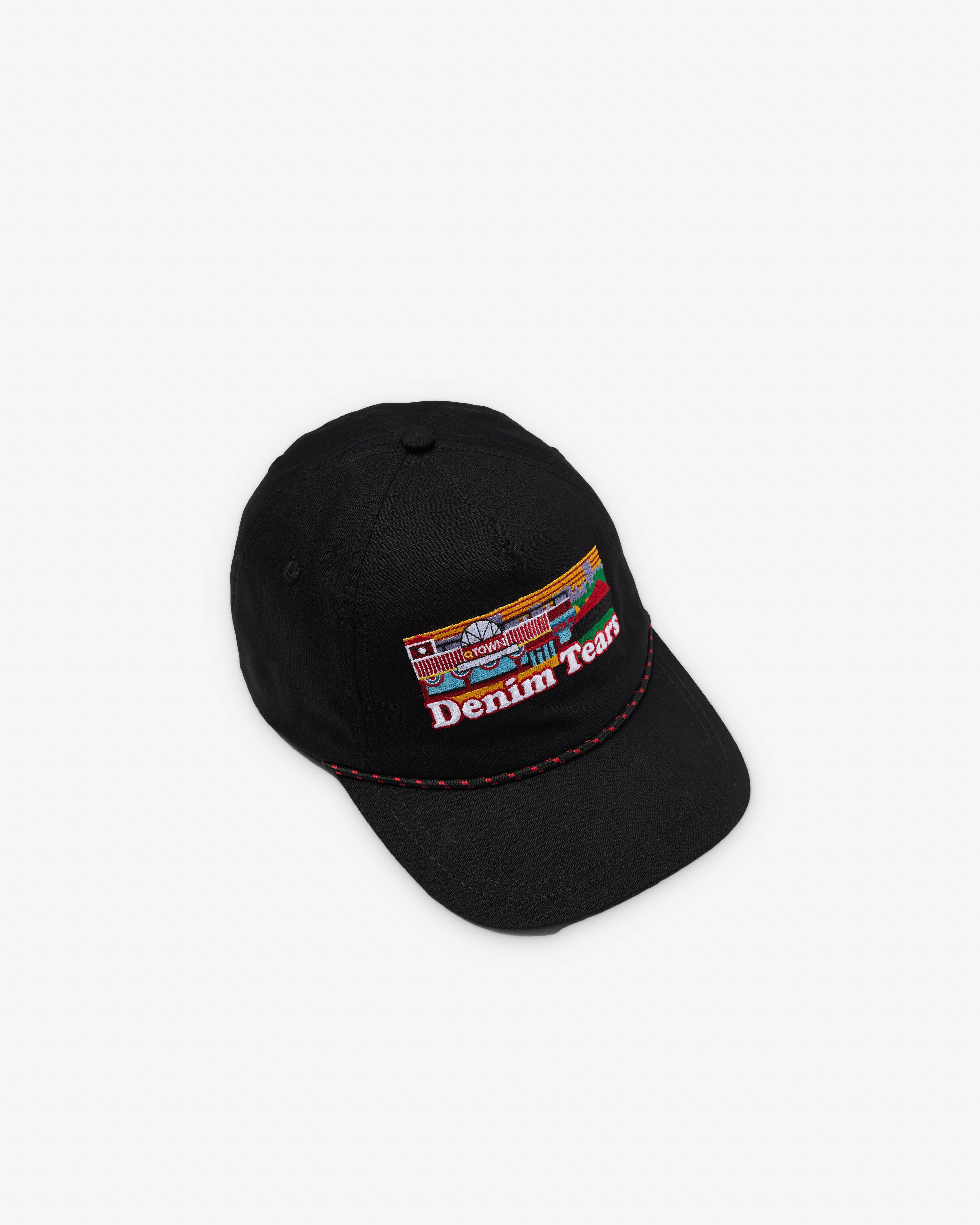 Denim Tears - Men's Q Town Cap - (Black) by DENIM TEARS