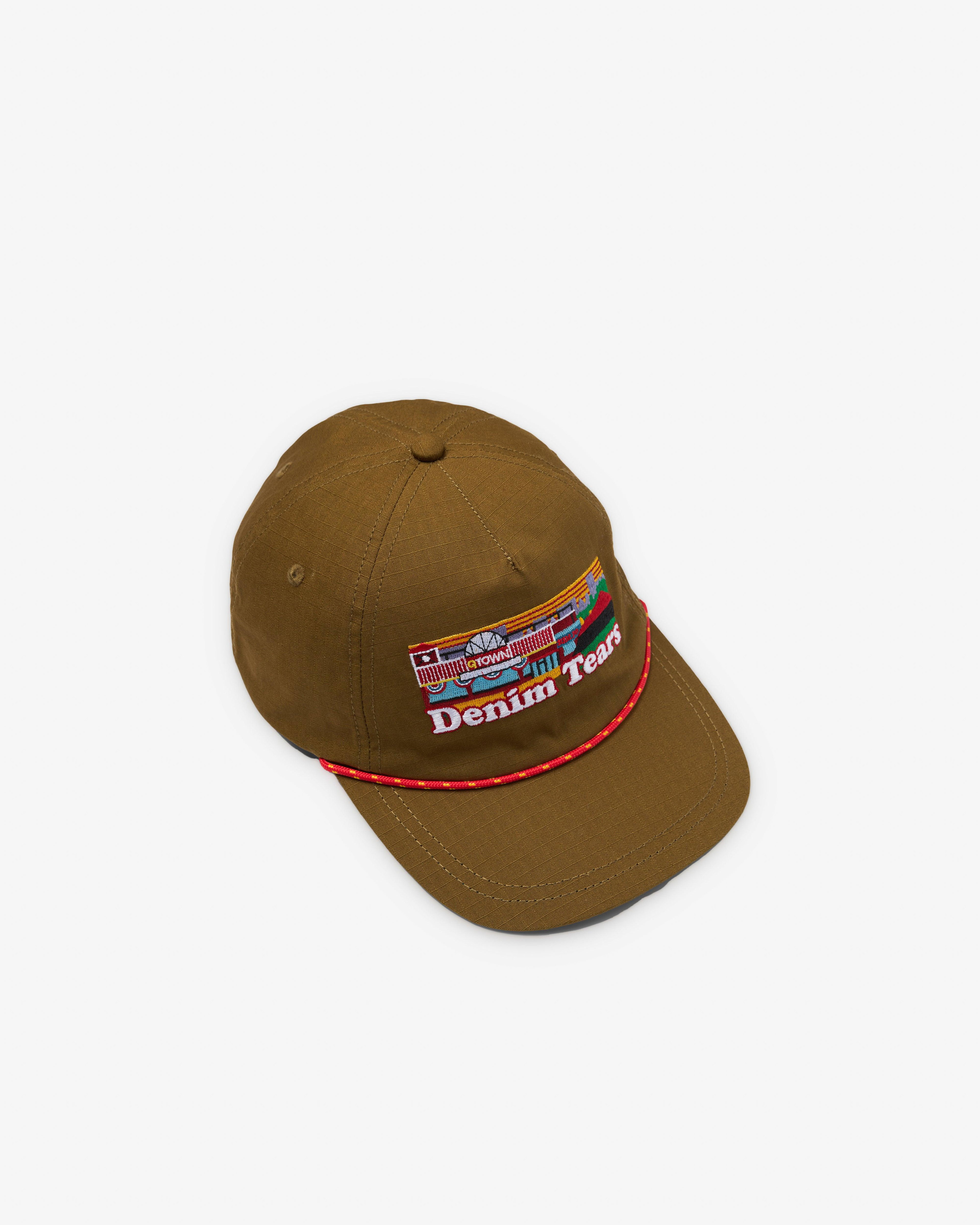 Denim Tears - Men's Q Town Cap - (Olive) by DENIM TEARS