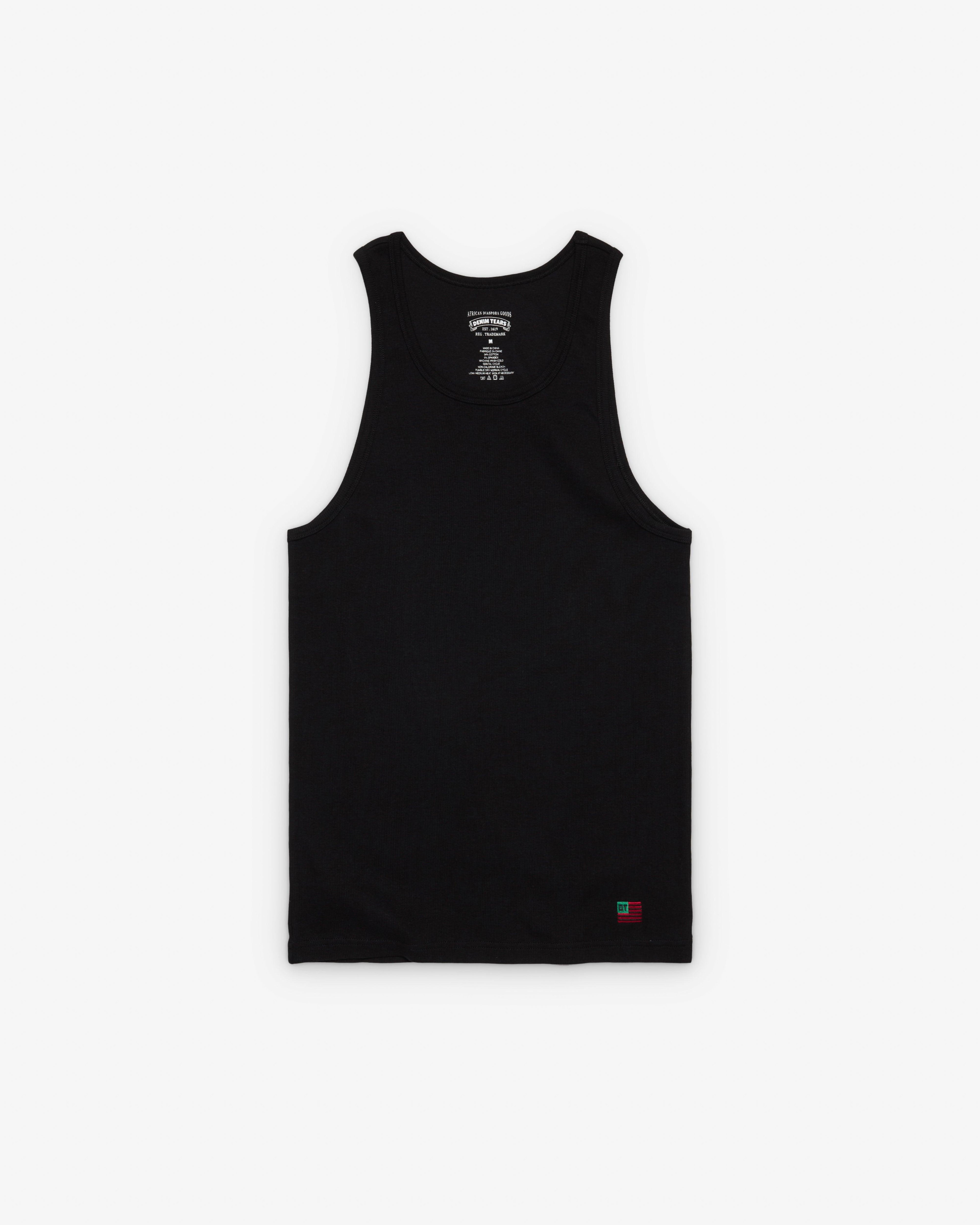 Denim Tears - Men's Ribbed Flag Tank - (Black) by DENIM TEARS