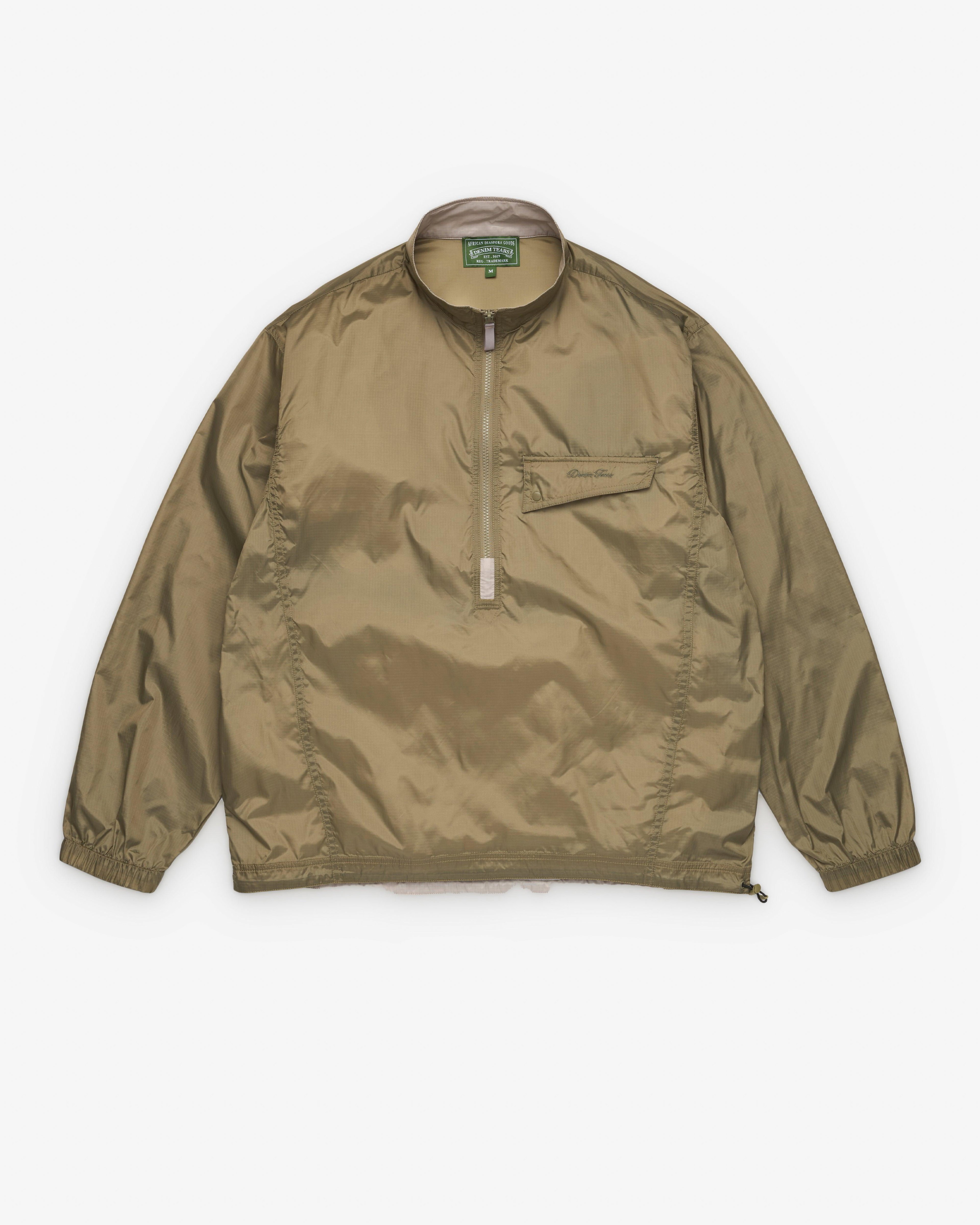 Denim Tears - Men's Script Windbreaker - (Olive) by DENIM TEARS