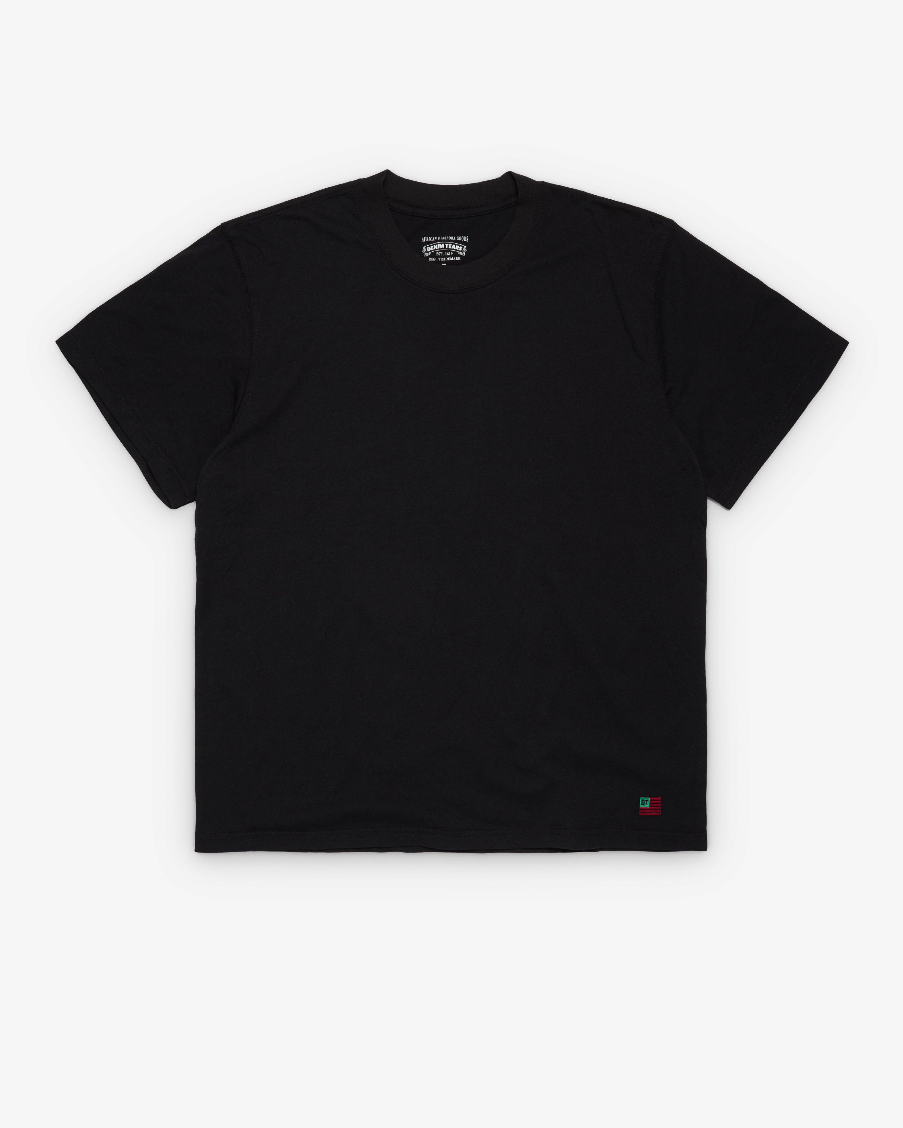 Denim Tears - Men's Short Sleeve Flag Tee - (Black) by DENIM TEARS
