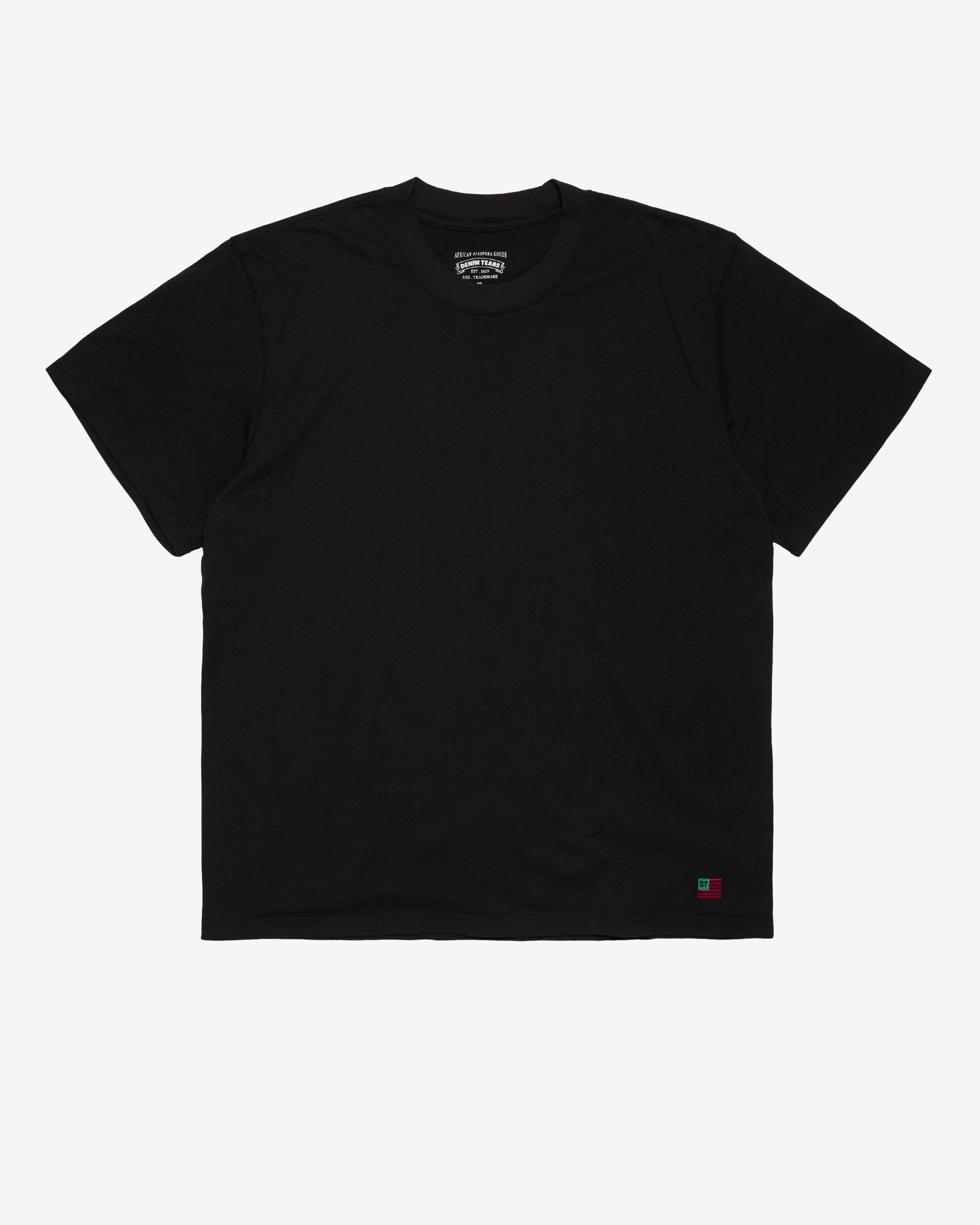 Denim Tears - Men's Short Sleeve Flag Tee - (Black) by DENIM TEARS