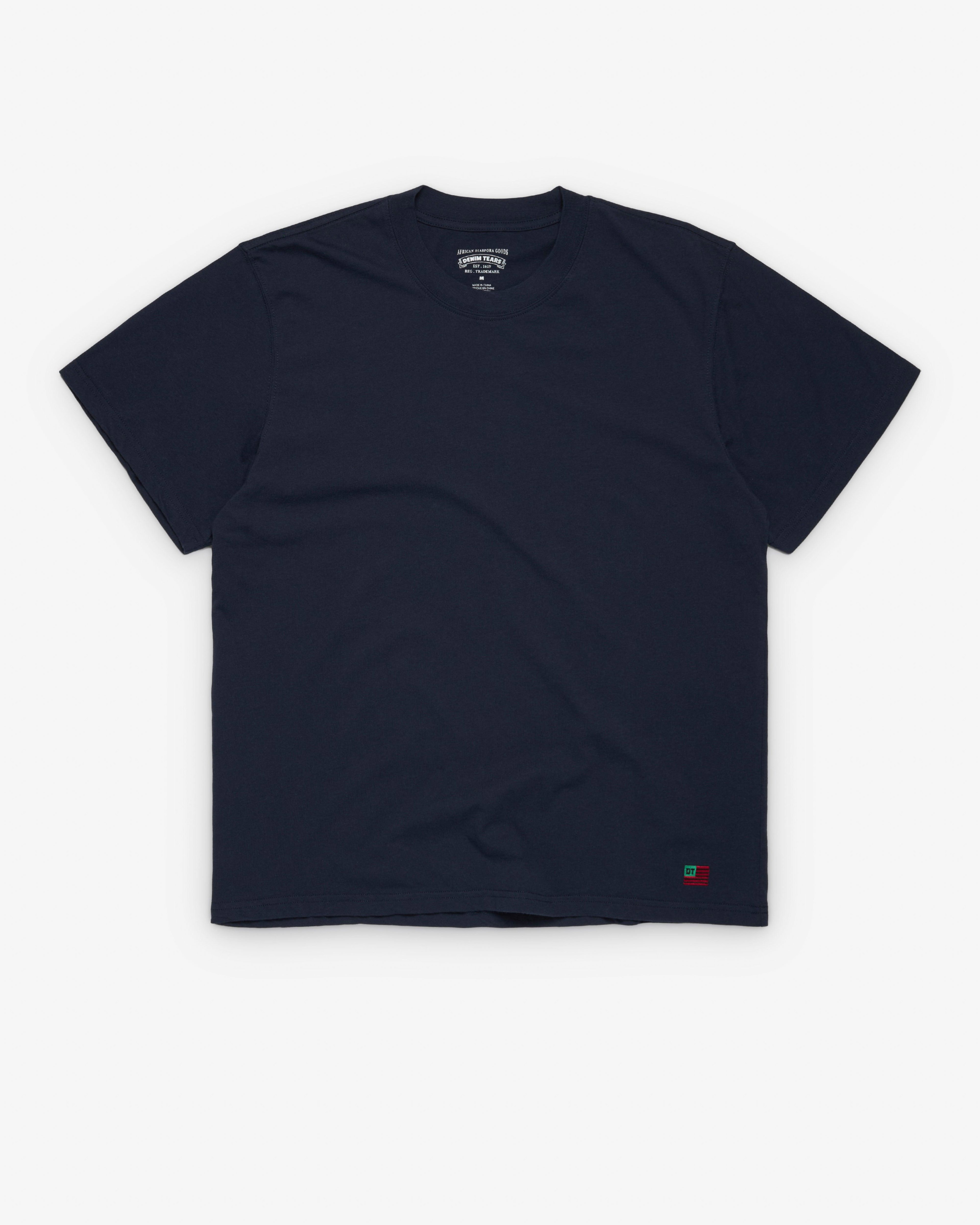 Denim Tears - Men's Short Sleeve Flag Tee - (Navy) by DENIM TEARS