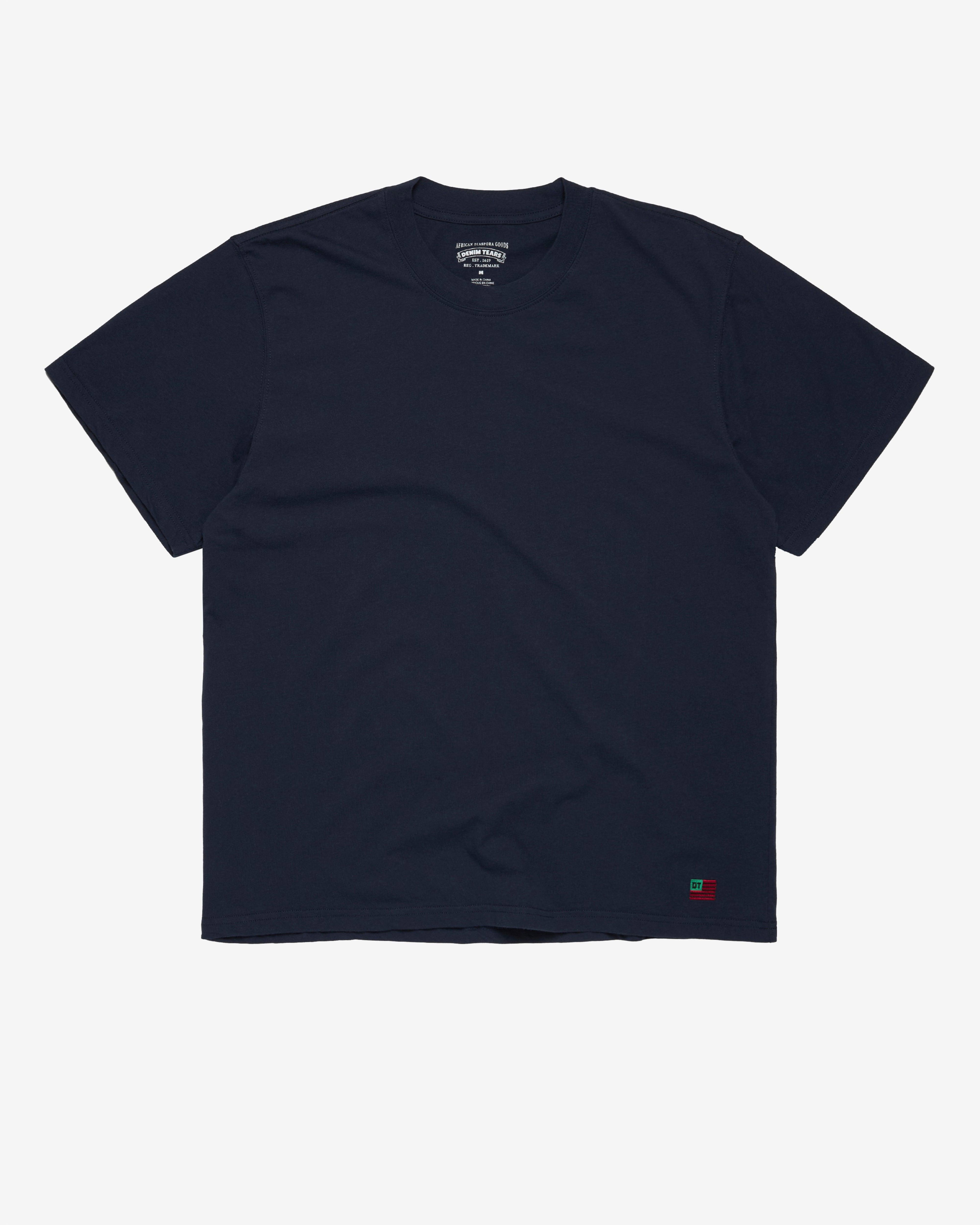 Denim Tears - Men's Short Sleeve Flag Tee - (Navy) by DENIM TEARS