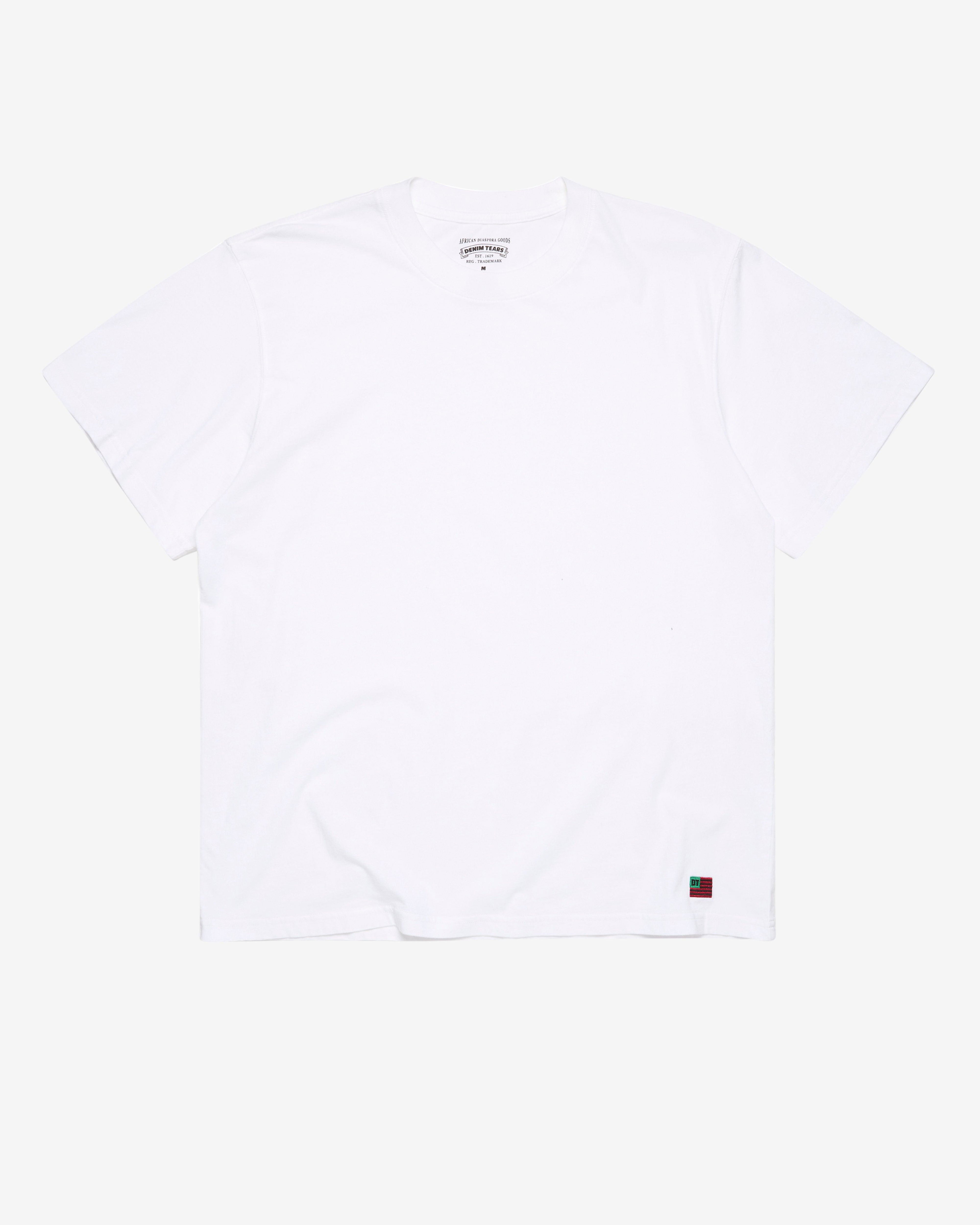 Denim Tears - Men's Short Sleeve Flag Tee - (White) by DENIM TEARS