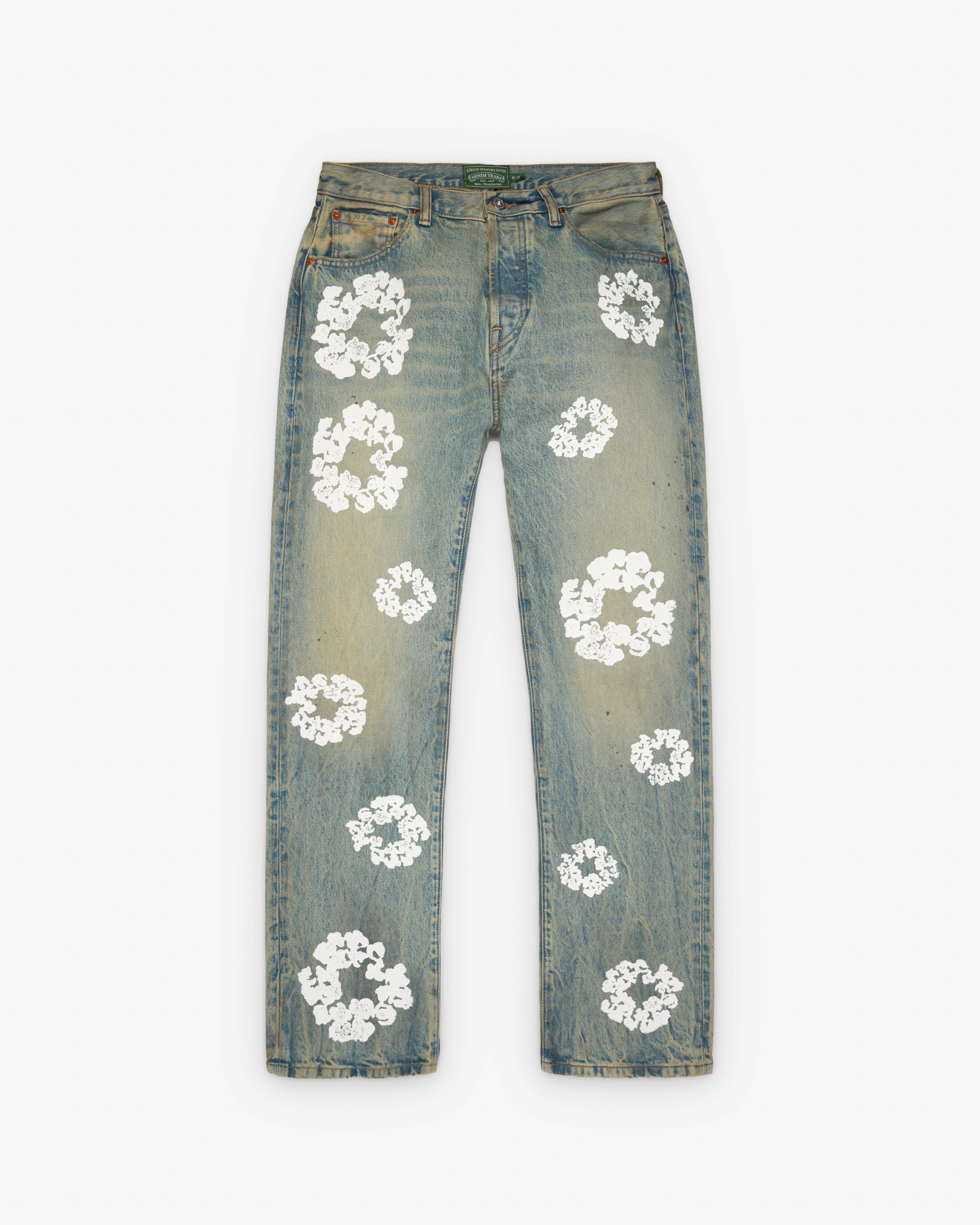 Denim Tears - Men's Straight Denim Pants - (Dirty Wash) by DENIM TEARS