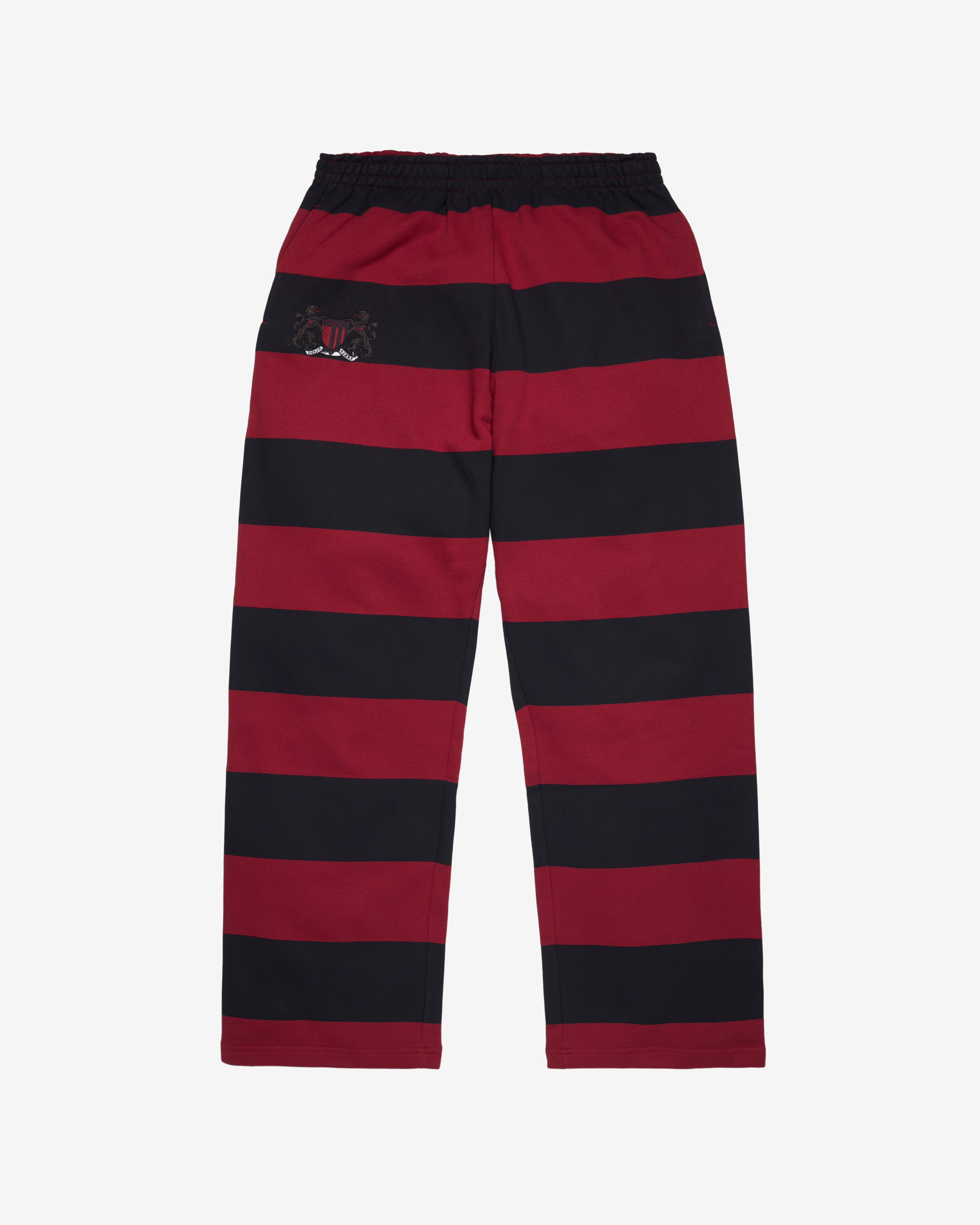 Denim Tears - Men's Striped Open Hem Sweatpants - (Red / Navy) by DENIM TEARS