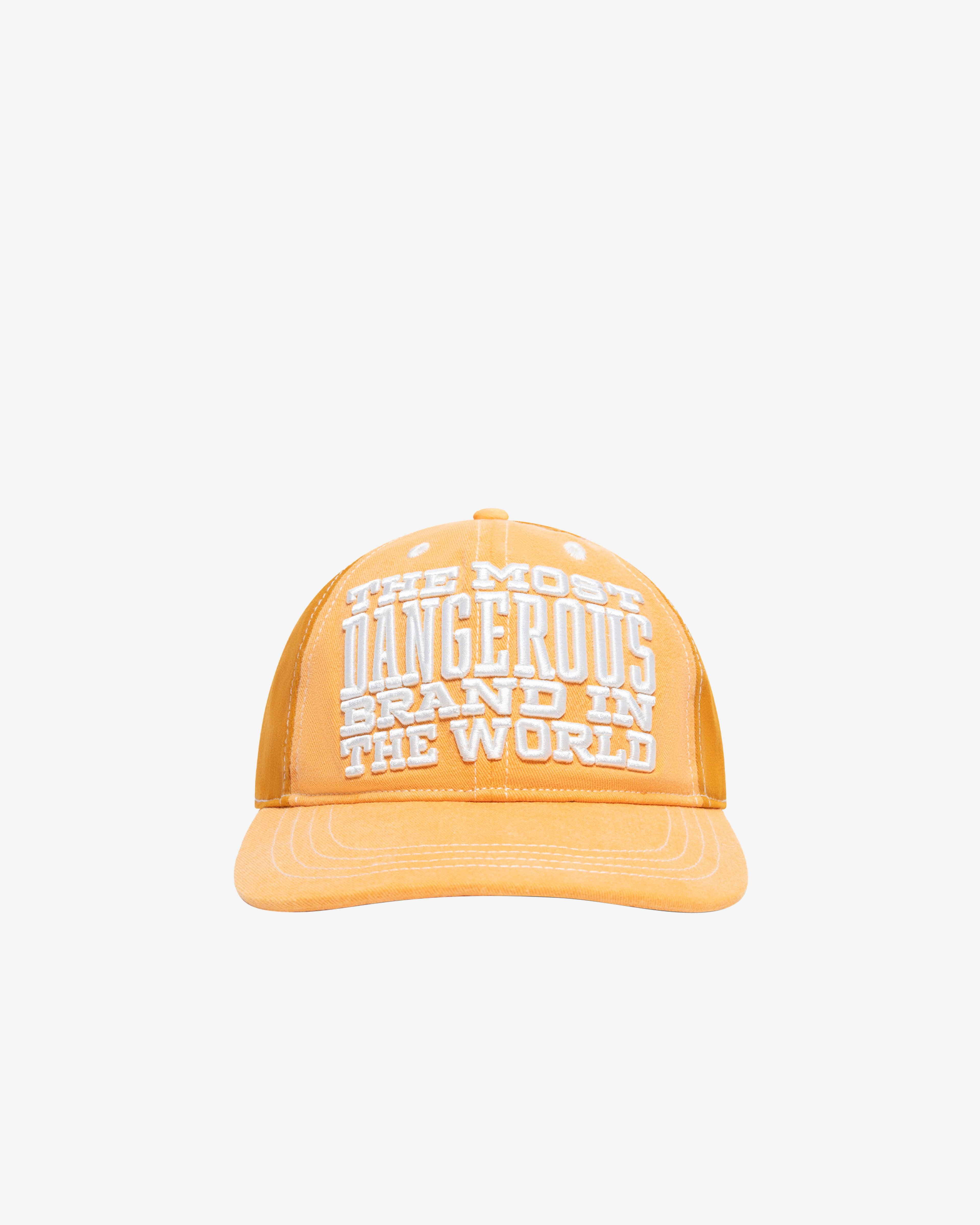 Denim Tears - Men's Topstitch Mission Stament Cap - (Orange) by DENIM TEARS