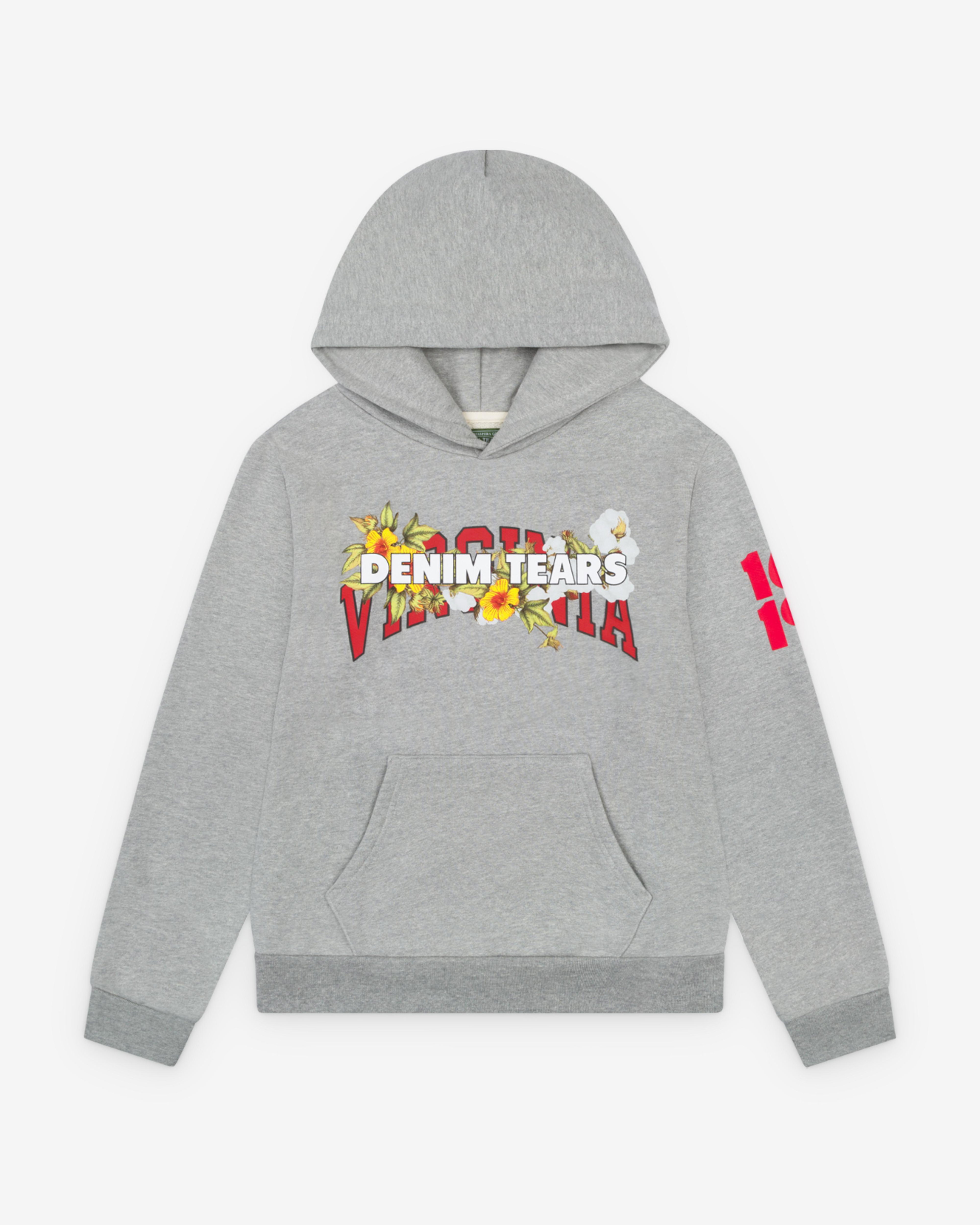 Denim Tears - Men's Virginia Hoodie - (Grey) by DENIM TEARS Denim Tears - Men's Virginia Hoodie - (Grey) by DENIM TEARS