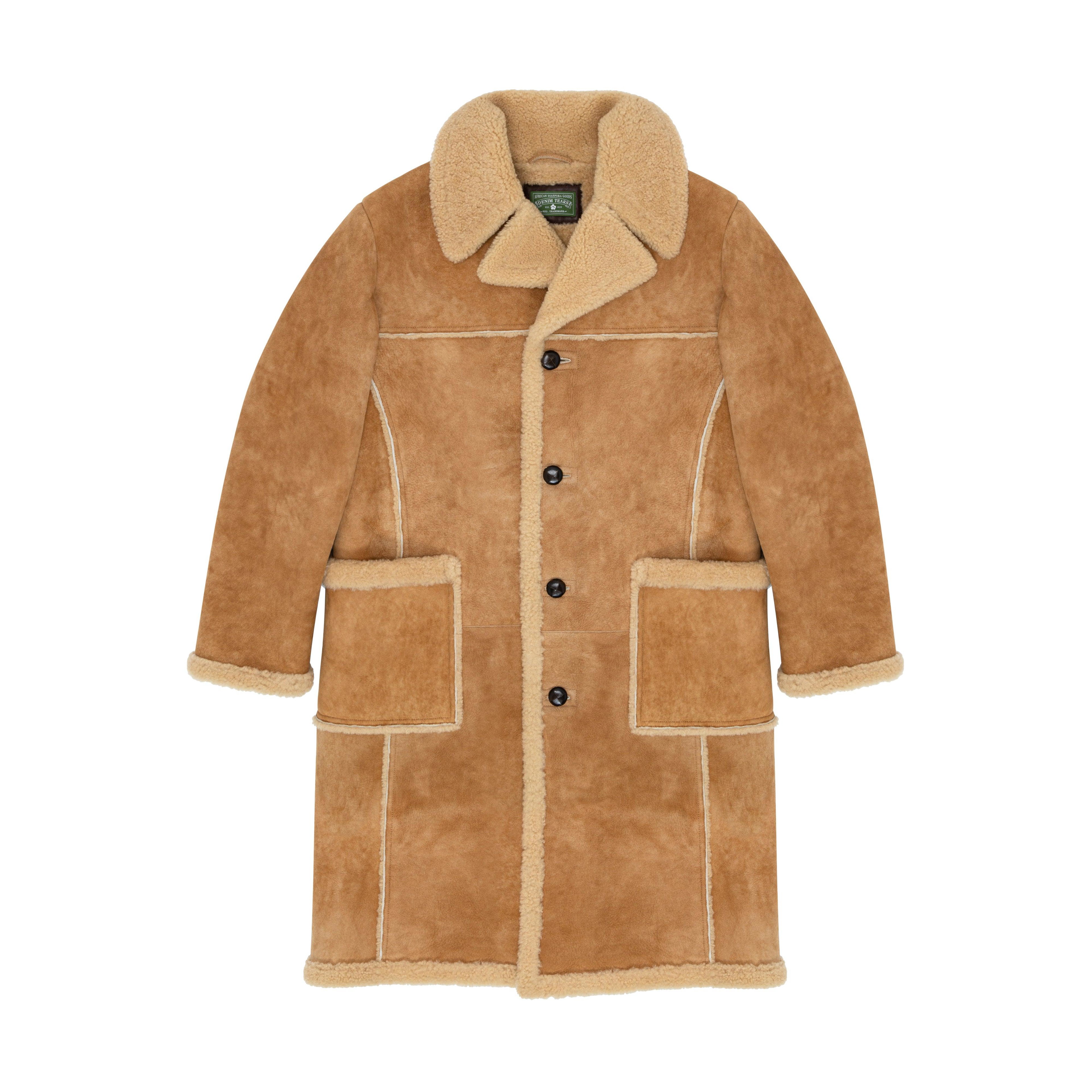 Denim Tears - Men's Winter Recess NYC '23 Shearling Jacket - (Tan) by DENIM TEARS