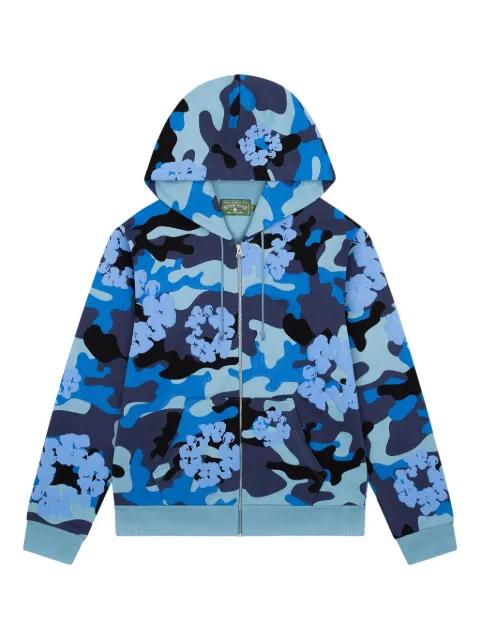 Wreath zip-up hoodie by DENIM TEARS