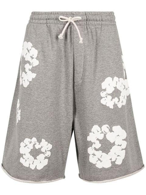 drawstring "Cotton Wreath" track shorts by DENIM TEARS