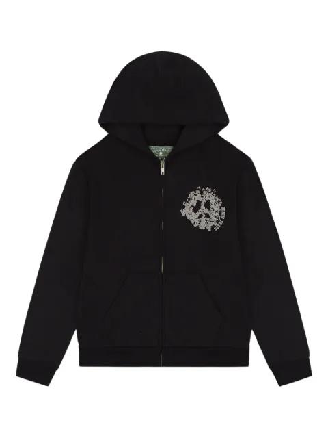 peace-sign zip hoodie by DENIM TEARS