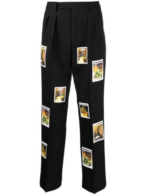 wool polaroid print trousers by DENIM TEARS