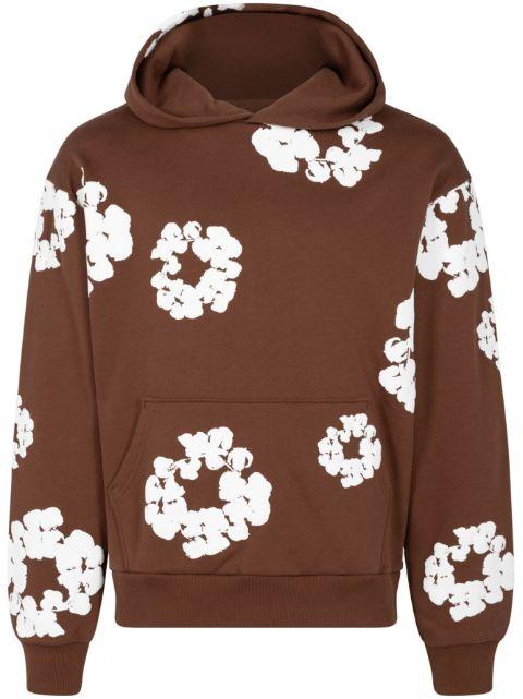 wreath-print cotton hoodie by DENIM TEARS
