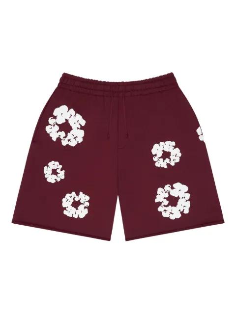 wreath-print track shorts by DENIM TEARS