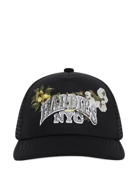 x Hardies NYC floral-embroidered trucker cap by DENIM TEARS