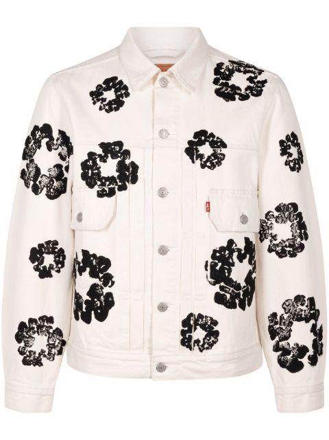 x Levi's wreath-print denim jacket by DENIM TEARS
