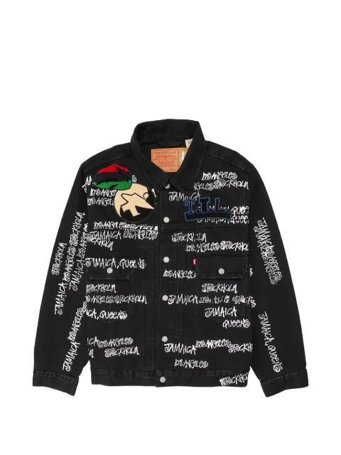 x Stussy x Our Legacy TTL appliquéd denim jacket by DENIM TEARS